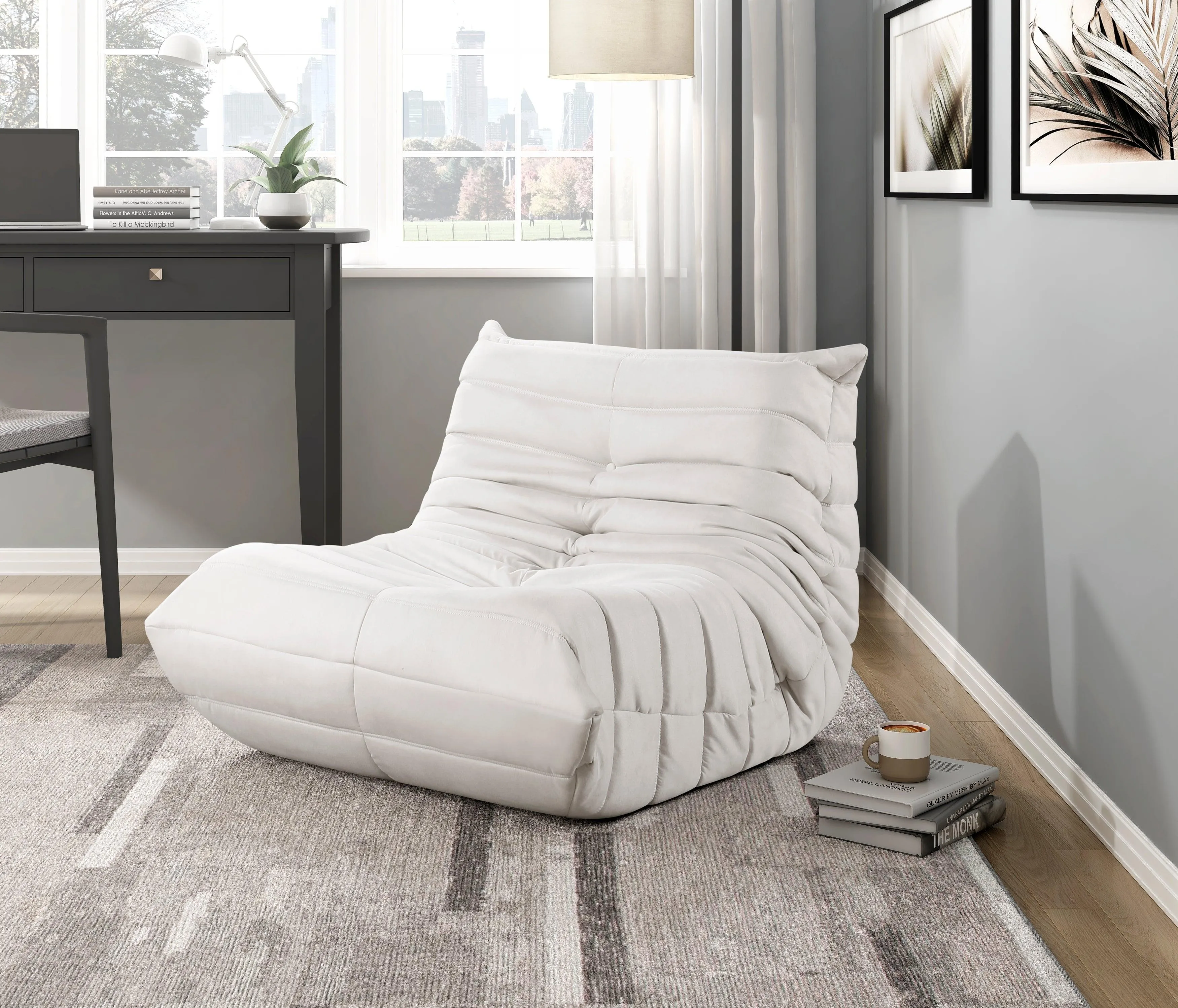1203 Togo Beige Accent Chair - Image 4