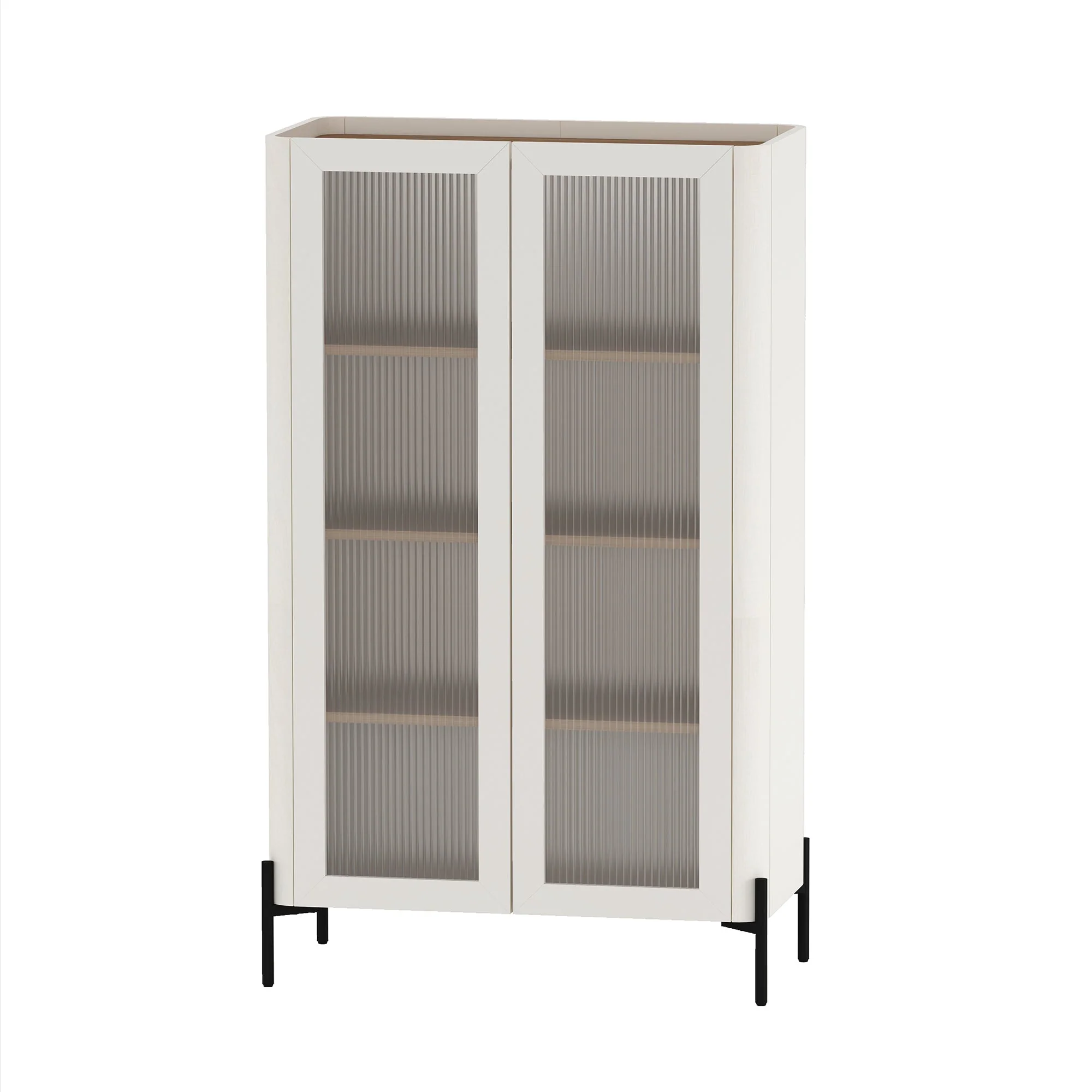 2-Piece Abbey Accent Cabinet and Bookcase in Maple and Off White - Image 16