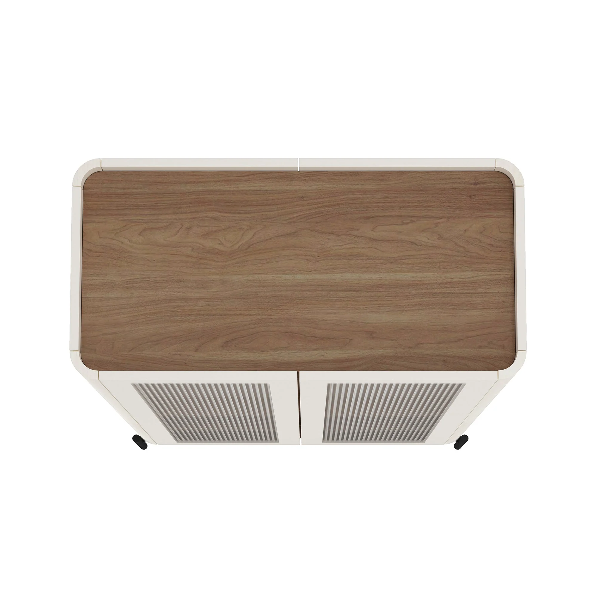 2-Piece Abbey Bookcase and Sideboard in Maple and Off White - Image 12