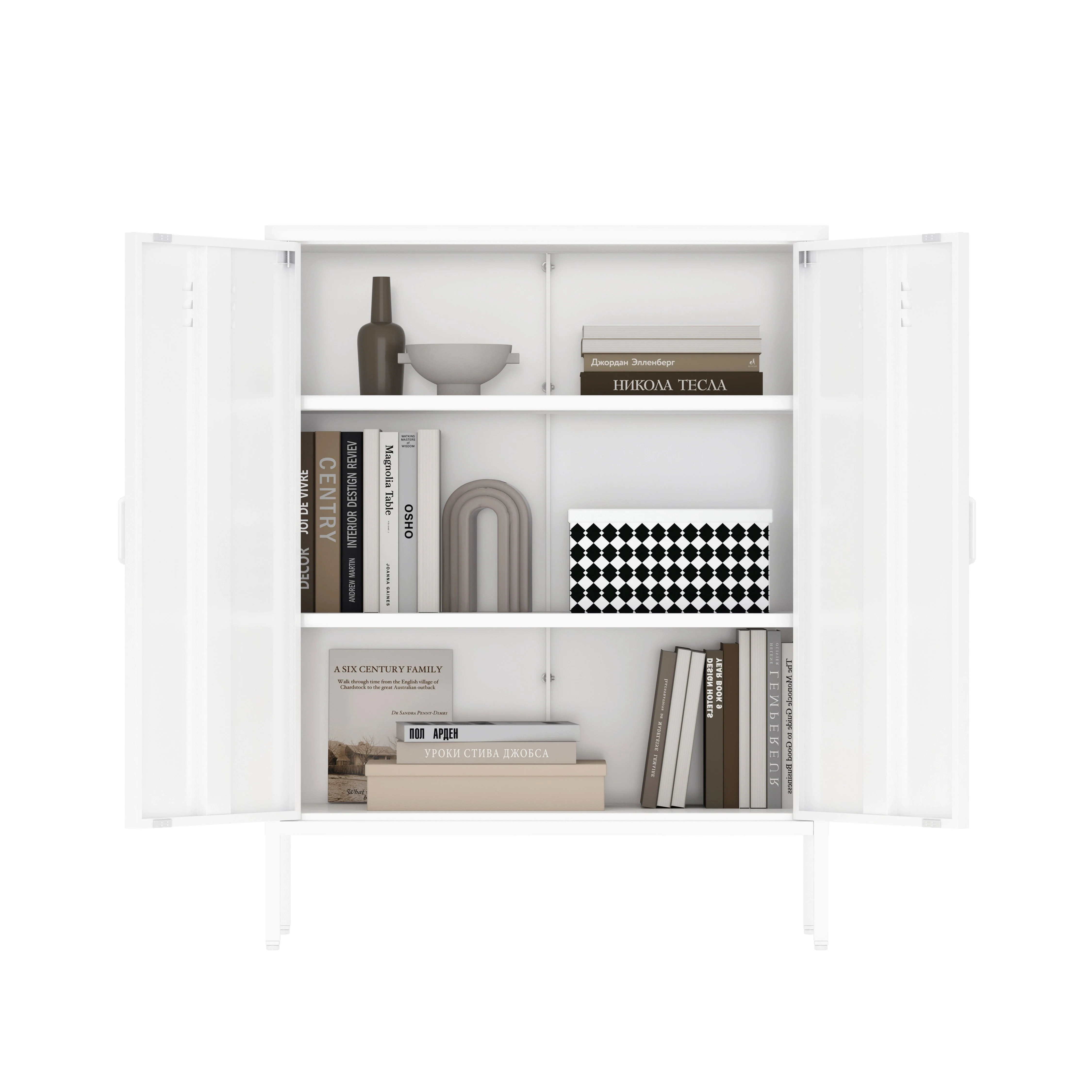 2-Piece Naomi Accent Cabinet and Storage Cabinet in White - Image 12