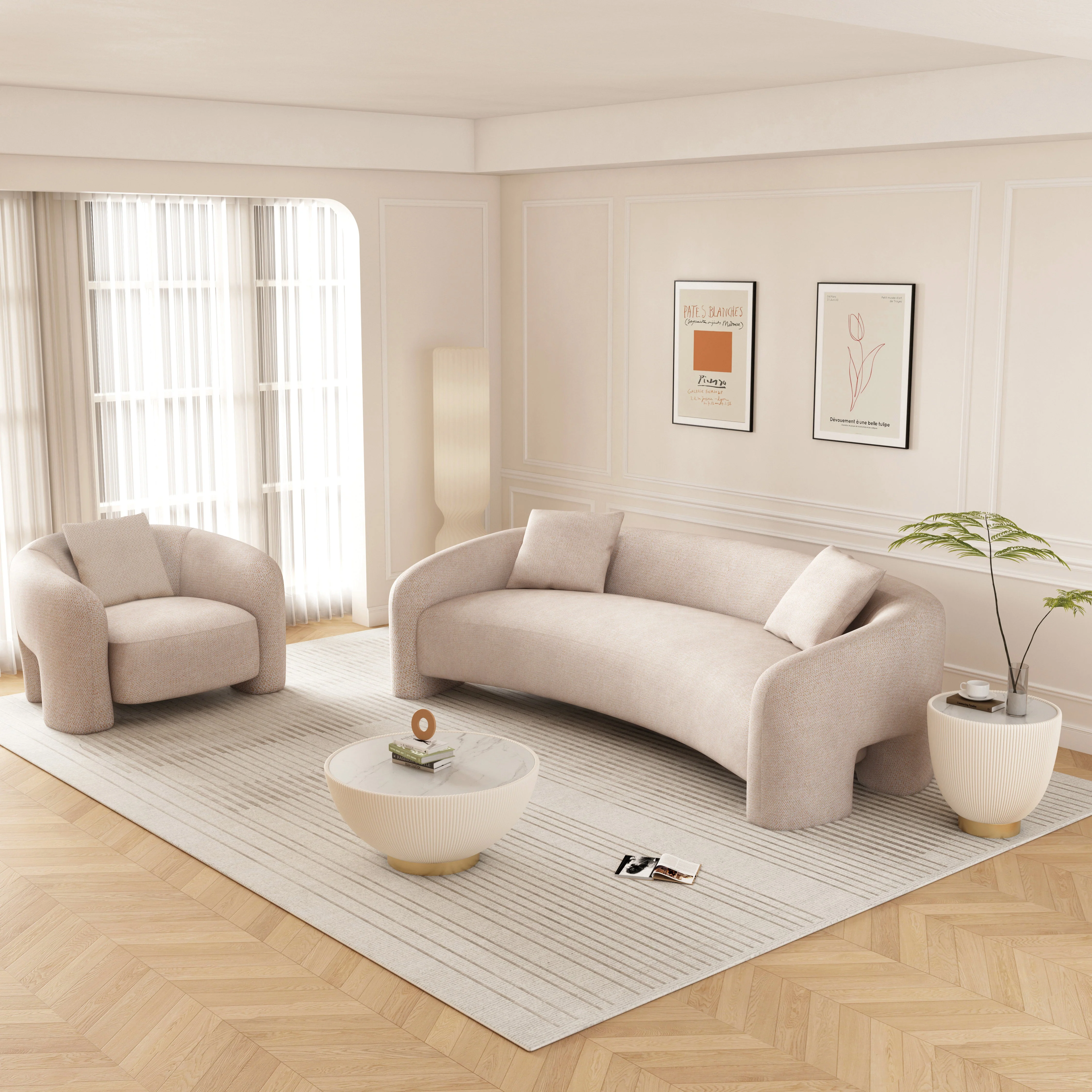 2-Piece Sylvia Sofa and Accent Chair in Gold Dust - Image 2