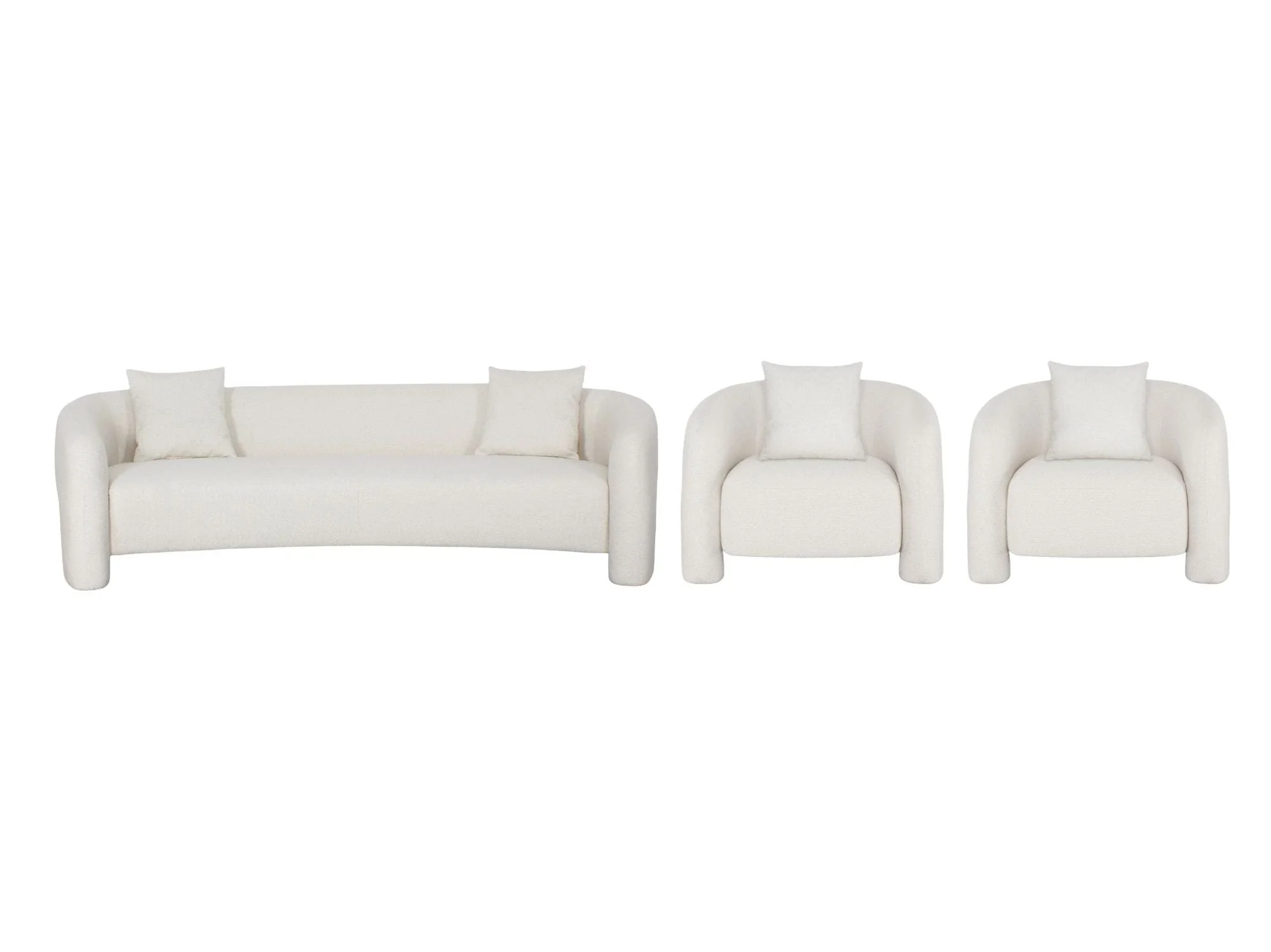 3-Piece Sylvia Sofa and Accent Chair in Angora