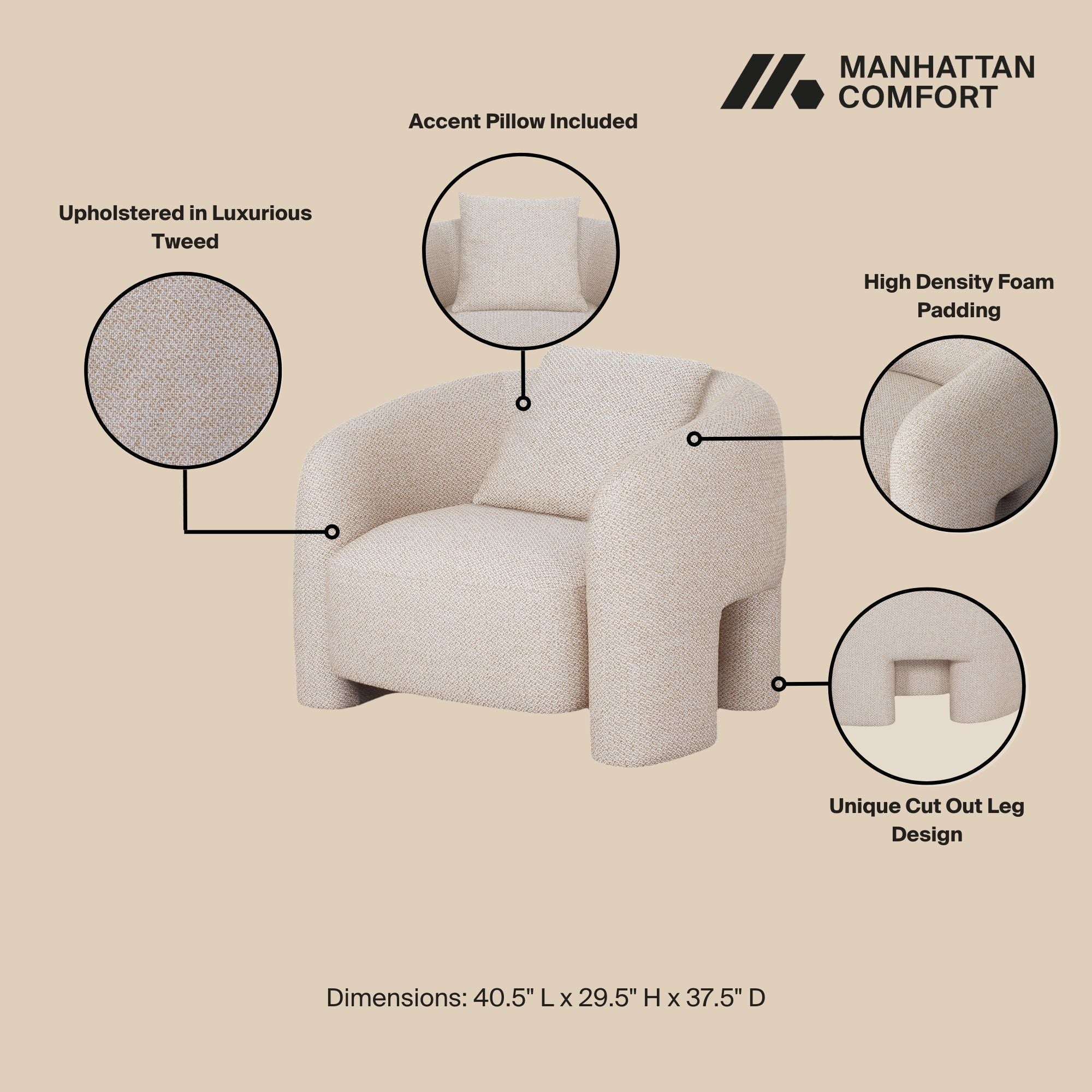 3-Piece Sylvia Sofa and Accent Chair in Gold Dust - Image 4
