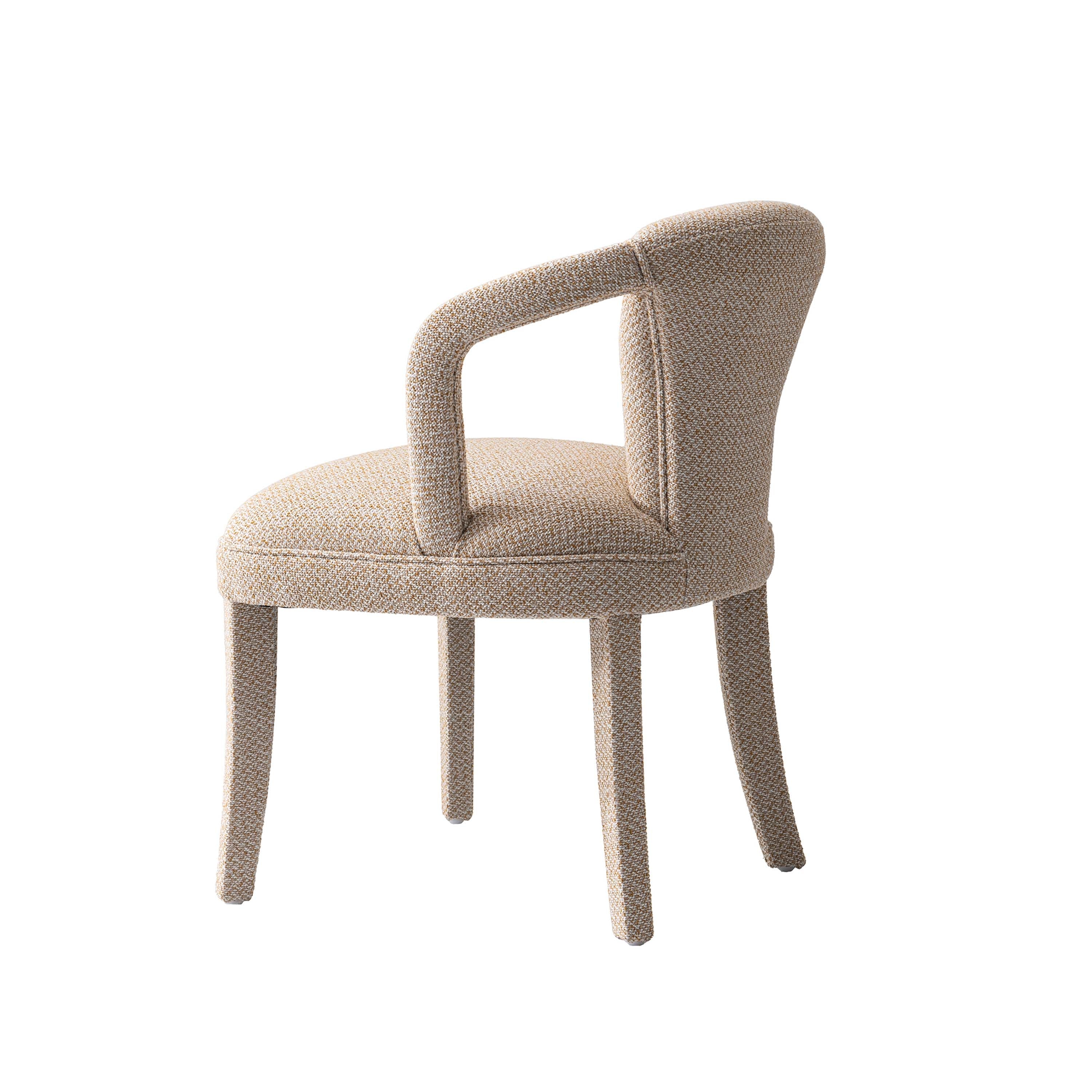 5-Piece Hathaway 47.24 Round Dining Set in Natural with 4 Palmer Dining Armchairs in Gold Dust - Image 11