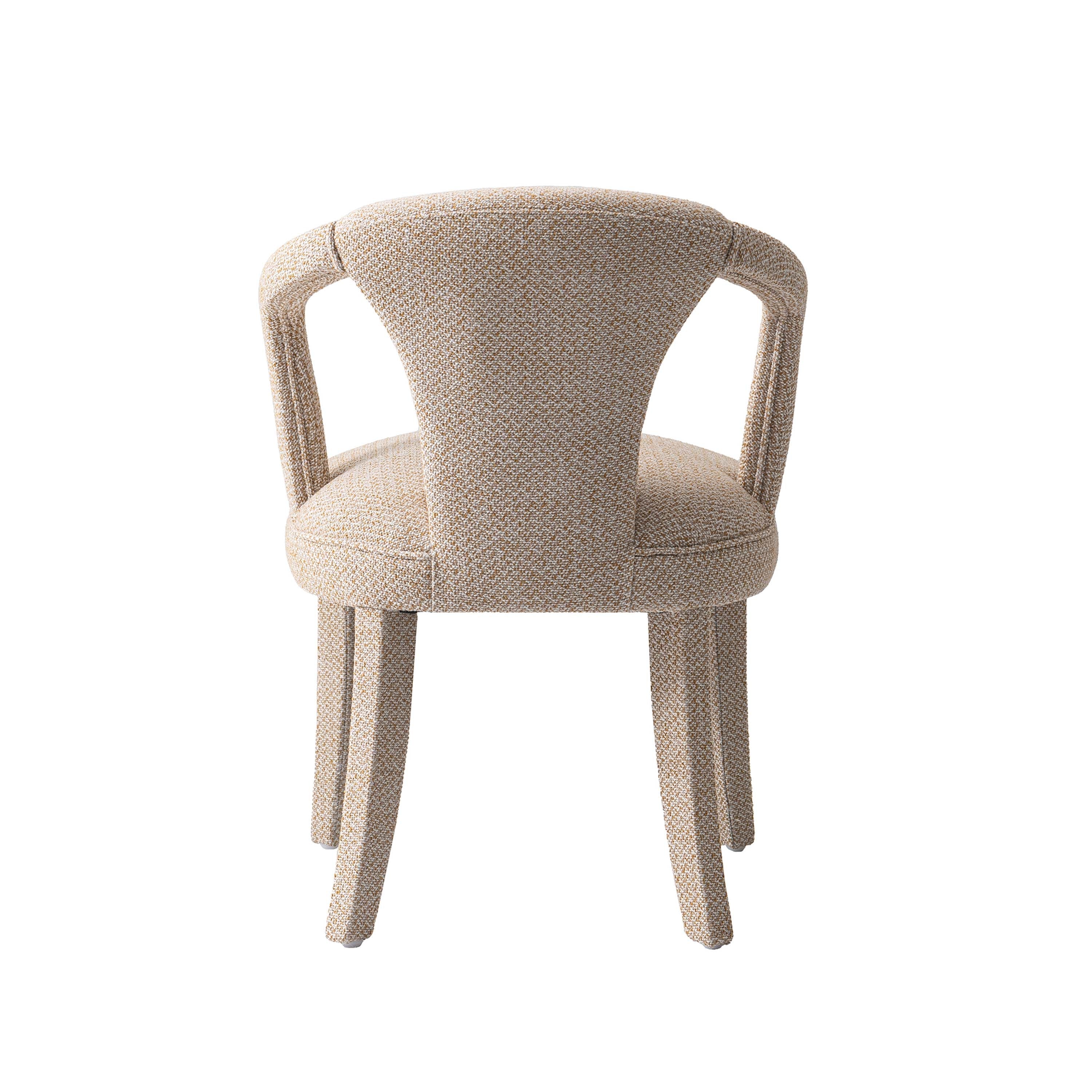 5-Piece Hathaway 47.24 Round Dining Set in Natural with 4 Palmer Dining Armchairs in Gold Dust - Image 12