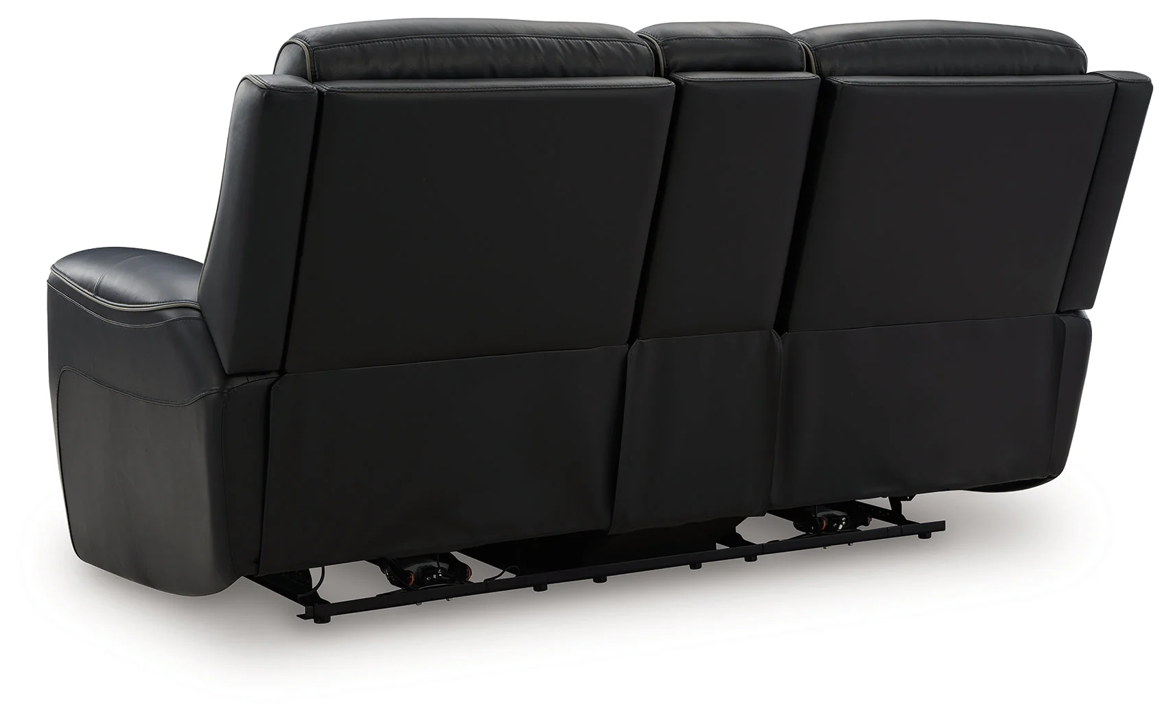 5Z-Relaxation Onyx  Dual Power Leather Reclining Loveseat with Console - Image 6