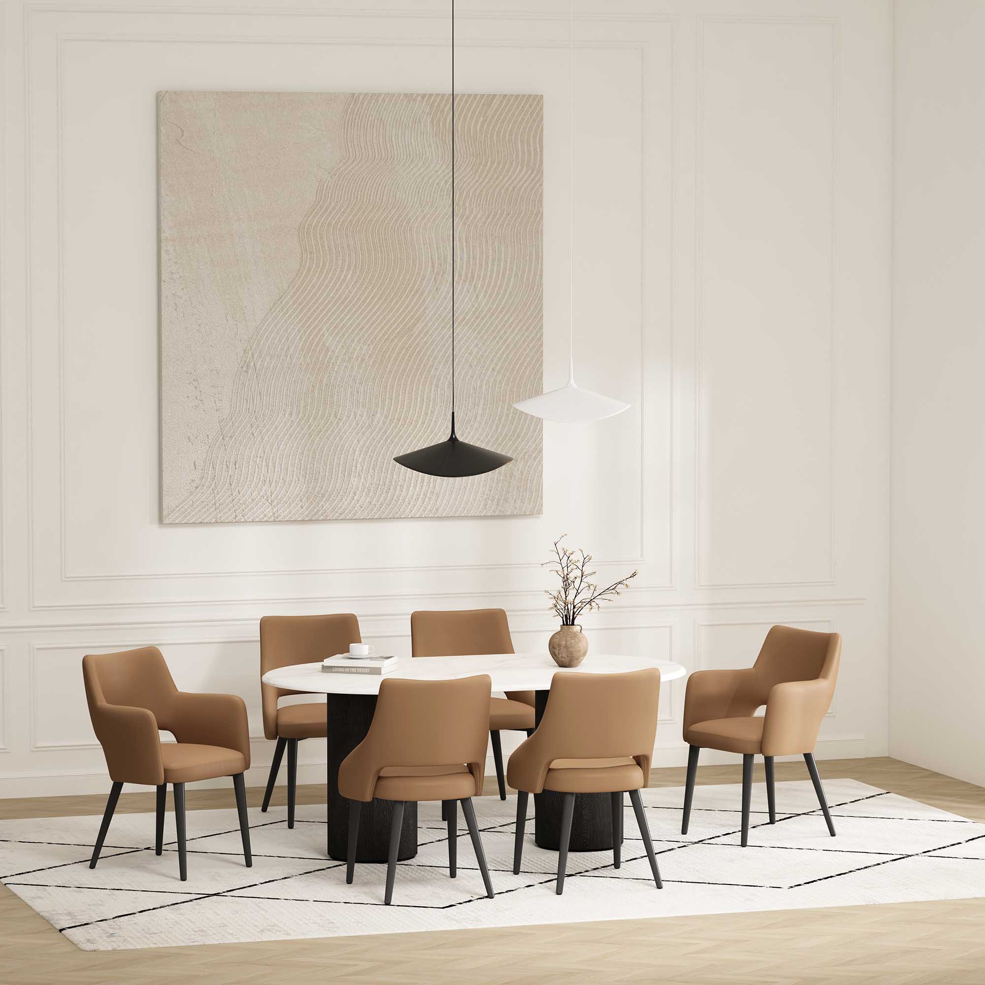 6-Piece Tremont Dining Chair in Saddle - Image 2