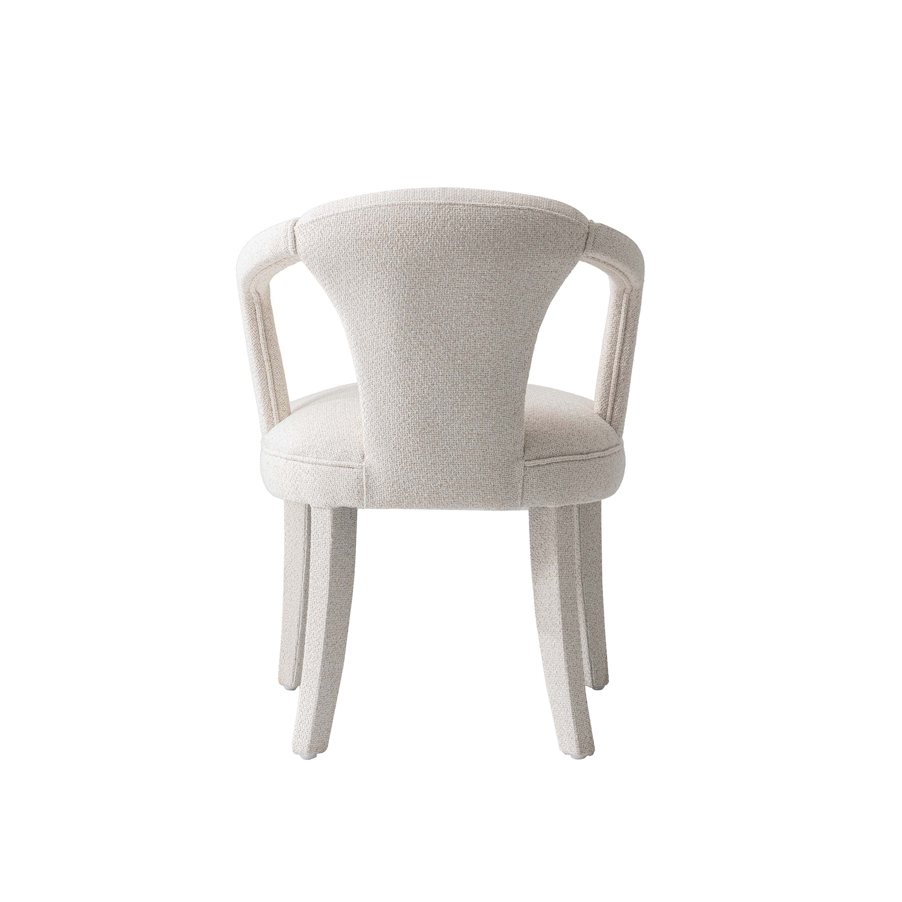 7-Piece Hathaway 59.05 Round Dining Set in Black with 6 Flor Dining Chairs in Ivory - Image 12