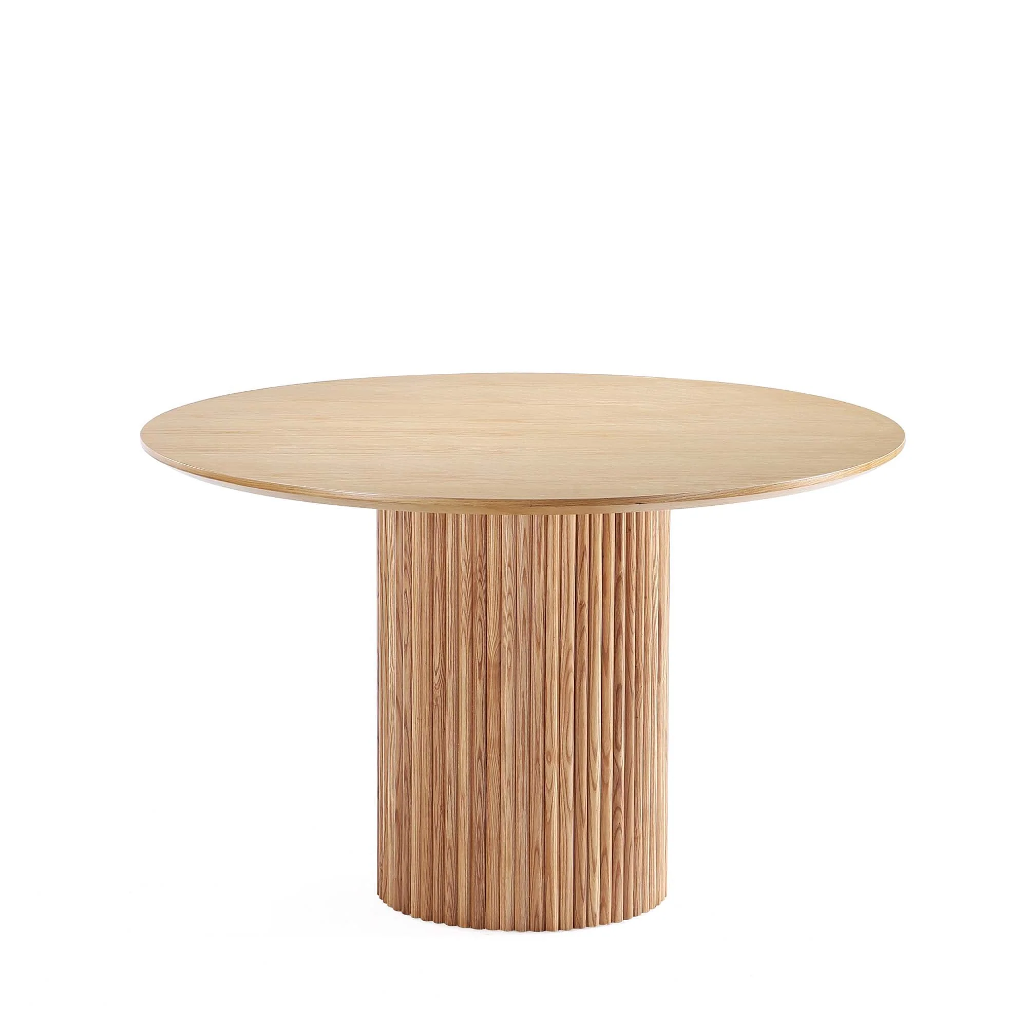 7-Piece Hathaway 59.05 Round Dining Set in Natural with 6 Flor Dining Chairs in Ivory - Image 15