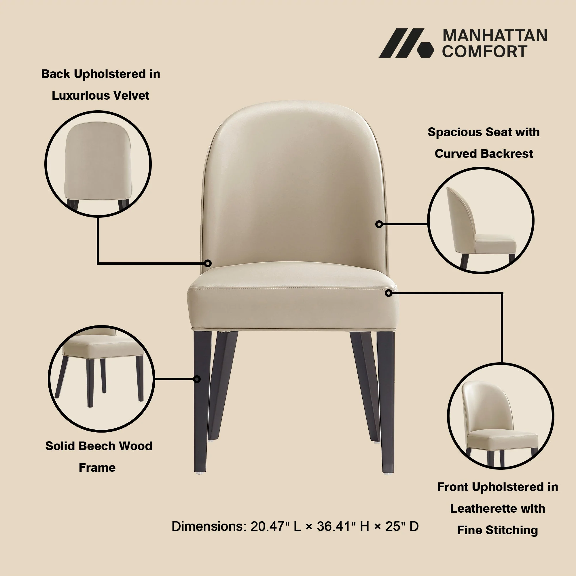 8-Piece Hillman Dining Chair and Arm Chair in Sand - Image 4