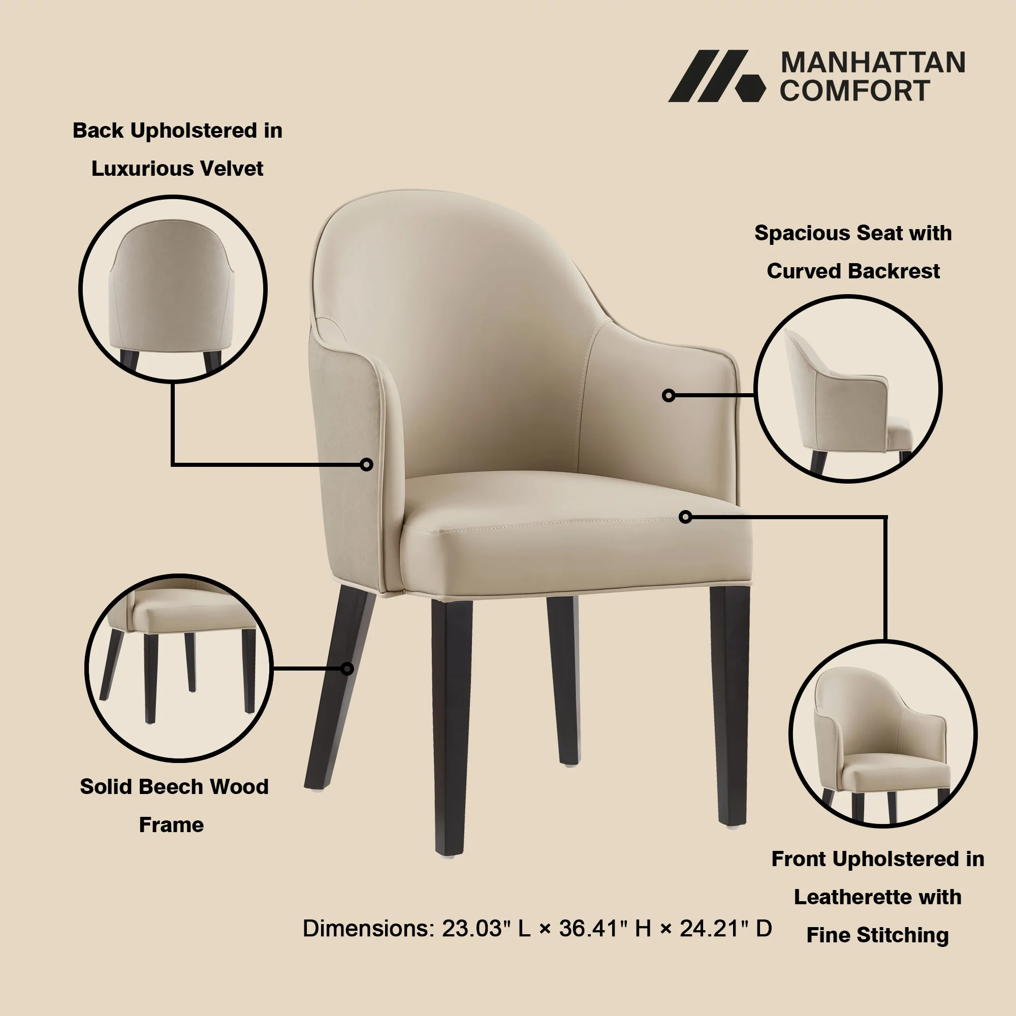 8-Piece Hillman Dining Chair and Arm Chair in Sand - Image 6
