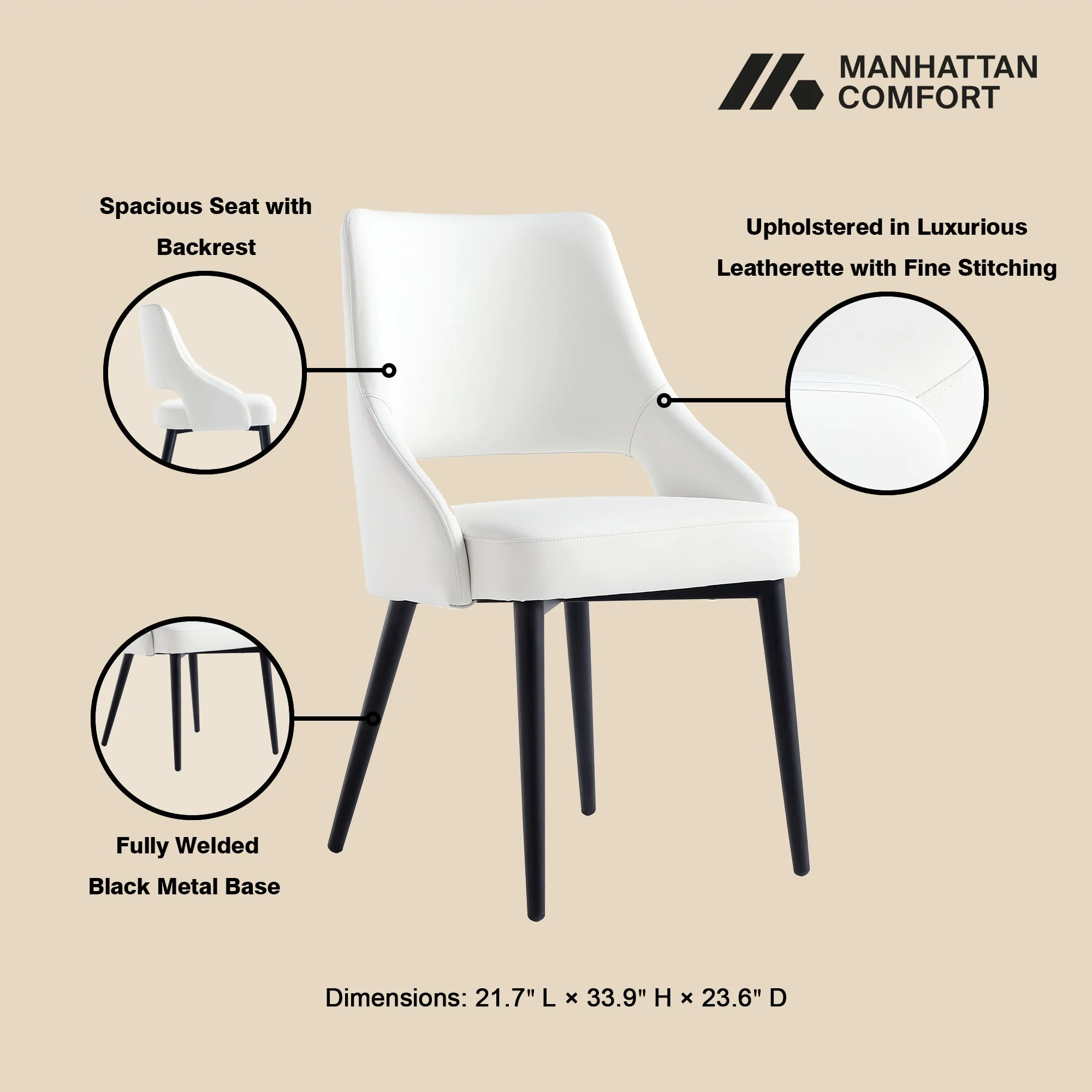 8-Piece Tremont Dining Chair in White - Image 4