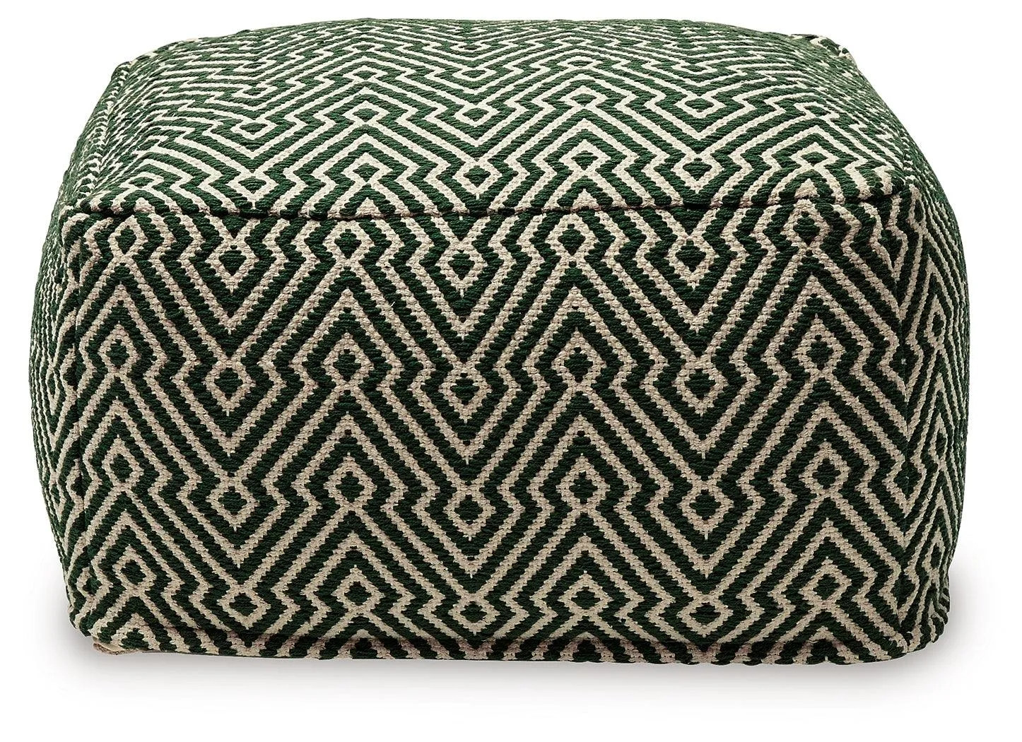 Abacy Green/Ivory Pouf - Image 3