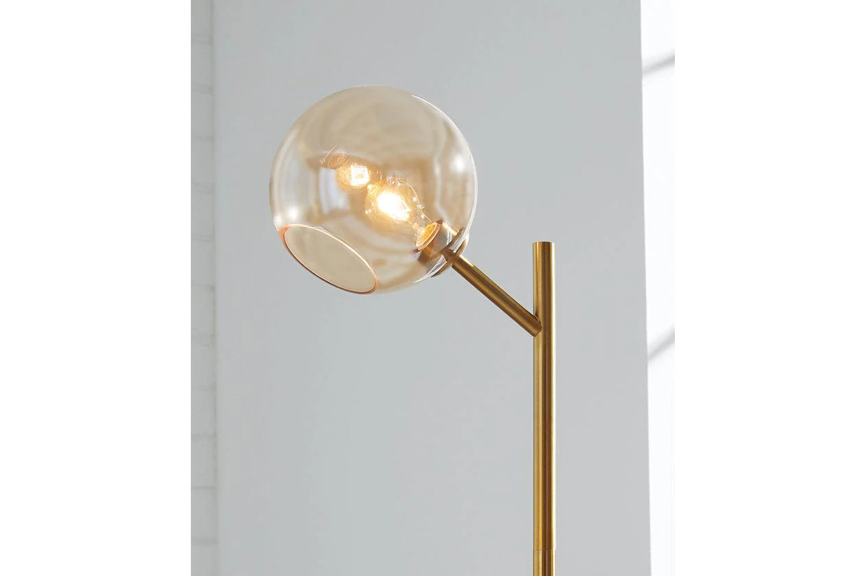 Abanson Amber/Gold Finish Floor Lamp - Image 3