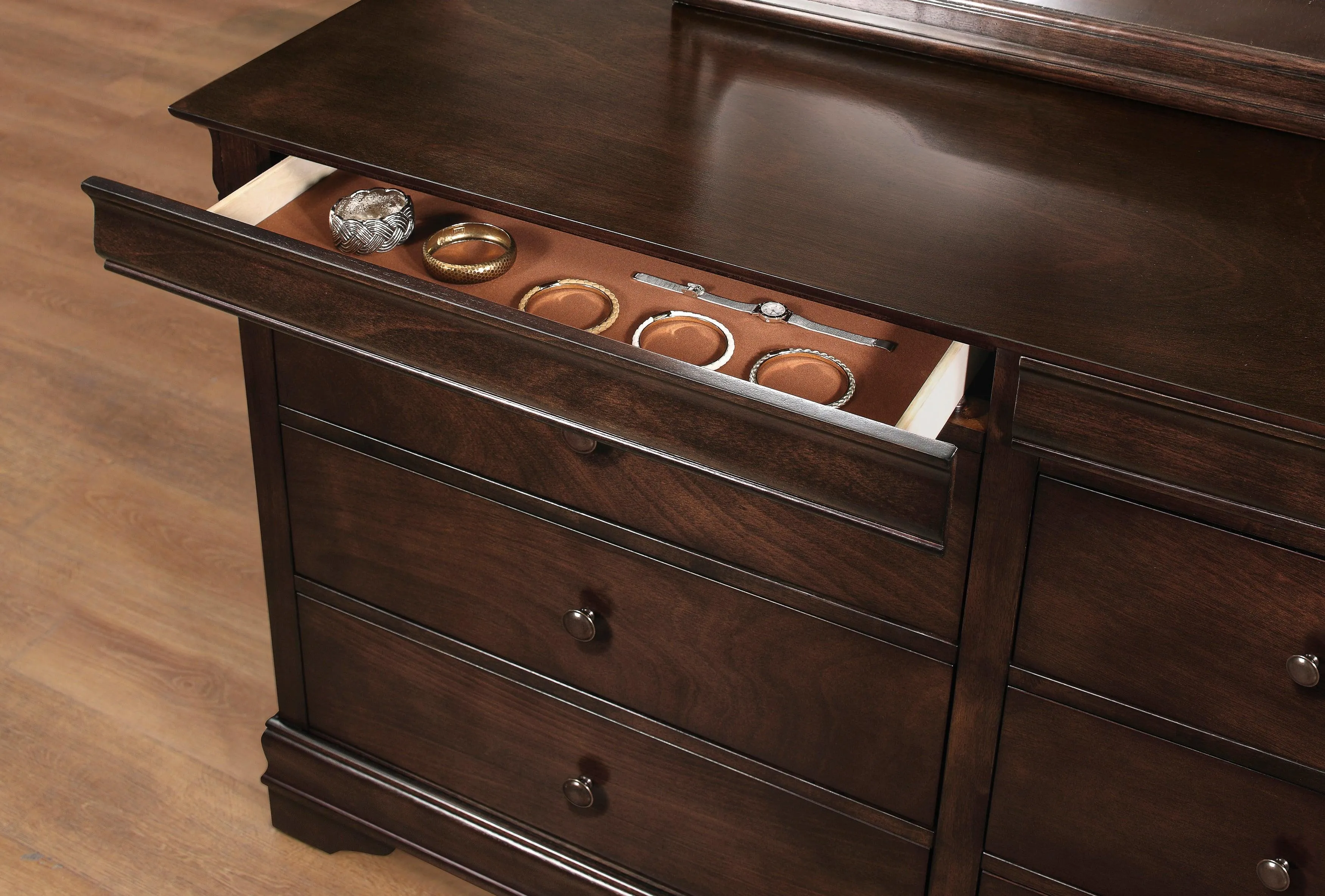 Abbeville Cherry Dresser, Two Hidden Drawers - Image 5