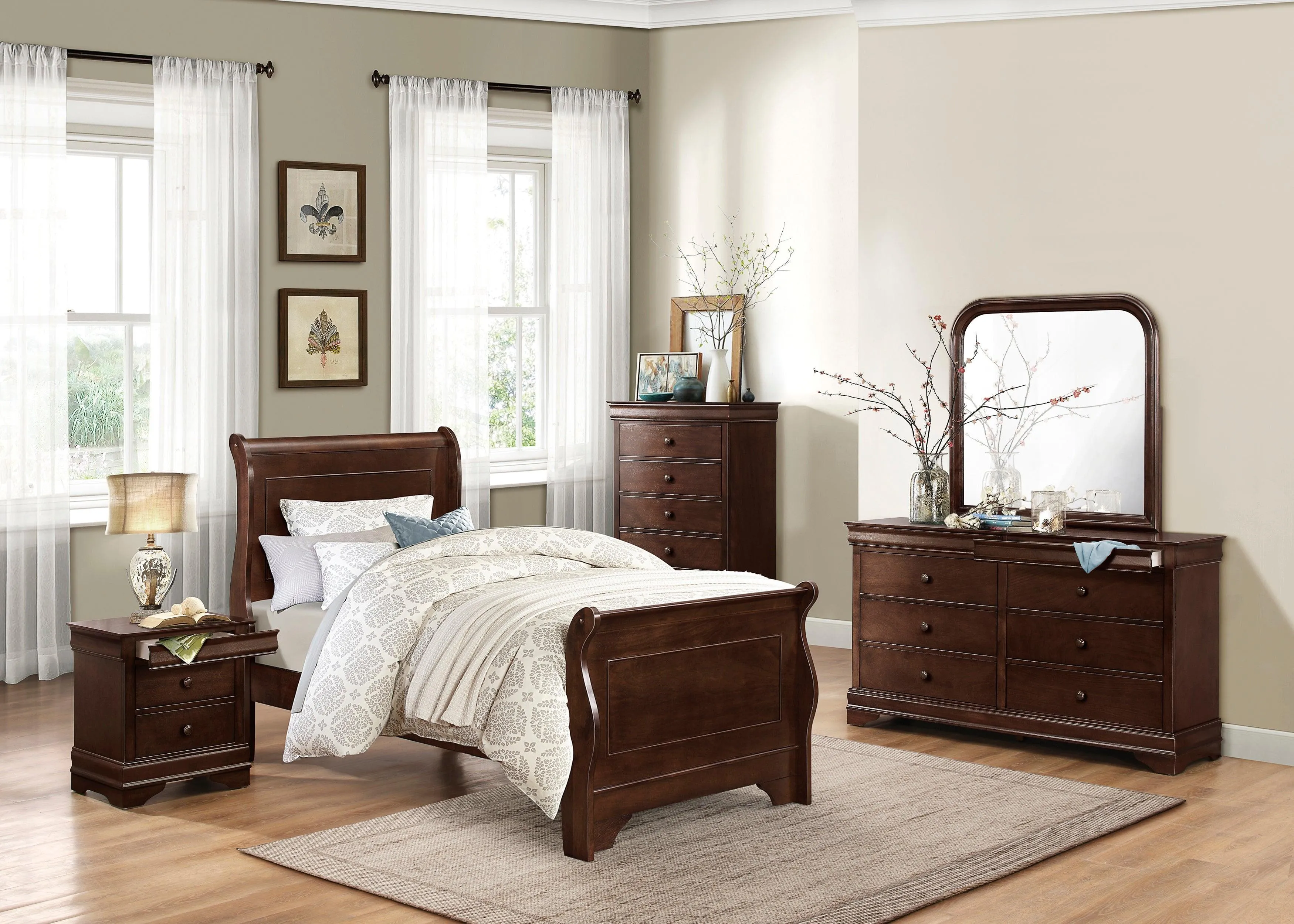 Abbeville Cherry Dresser, Two Hidden Drawers - Image 7