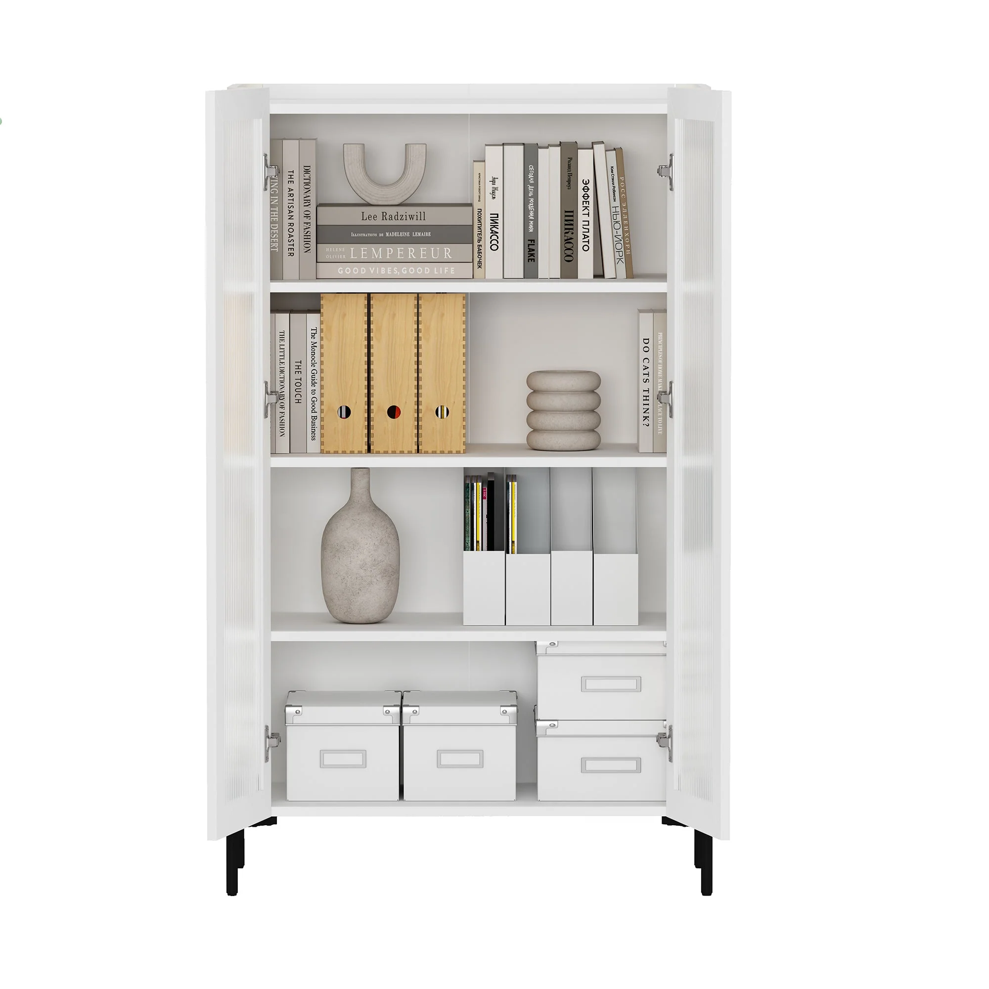 Abbey Décor Glass Cabinet in White (set of 2) - Image 12