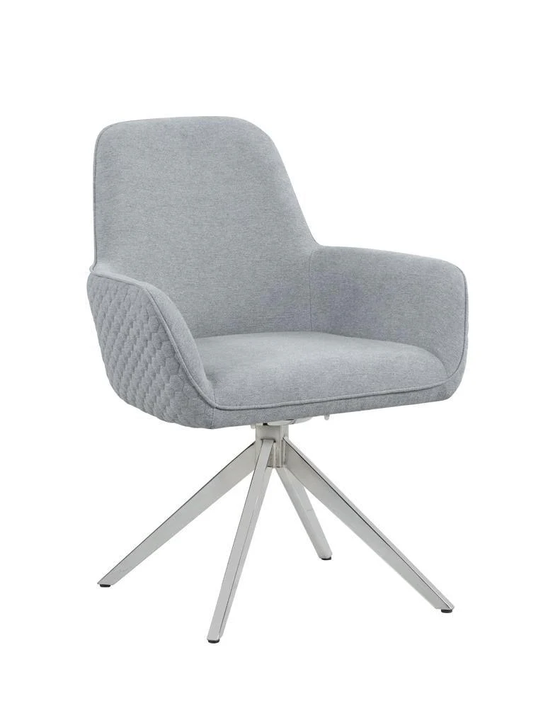 Abby Light Gray/Chrome Flare Arm Side Chair - Image 2