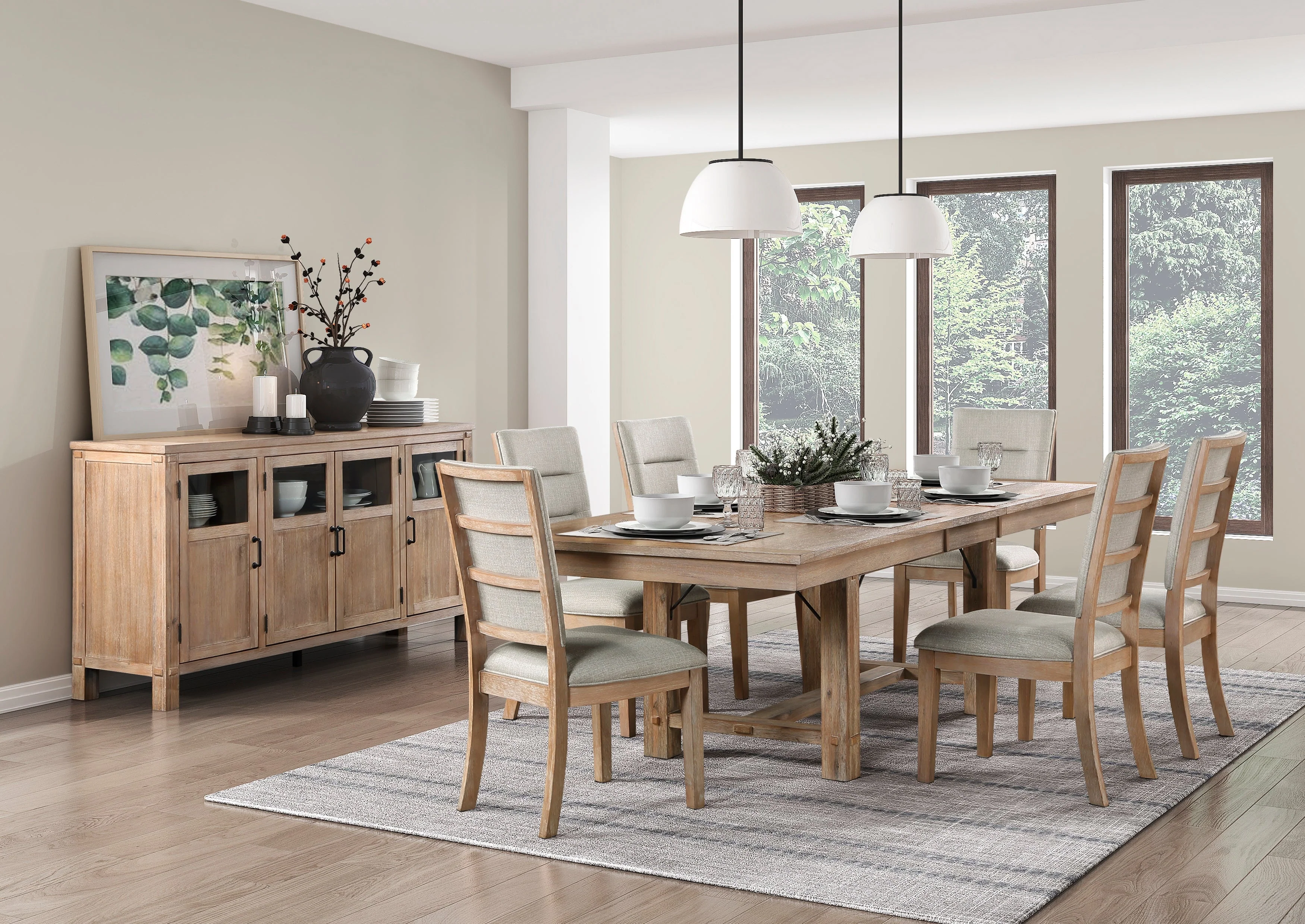Aberdeen Light Oak Dining Side Chair, Set of 2 - Image 2