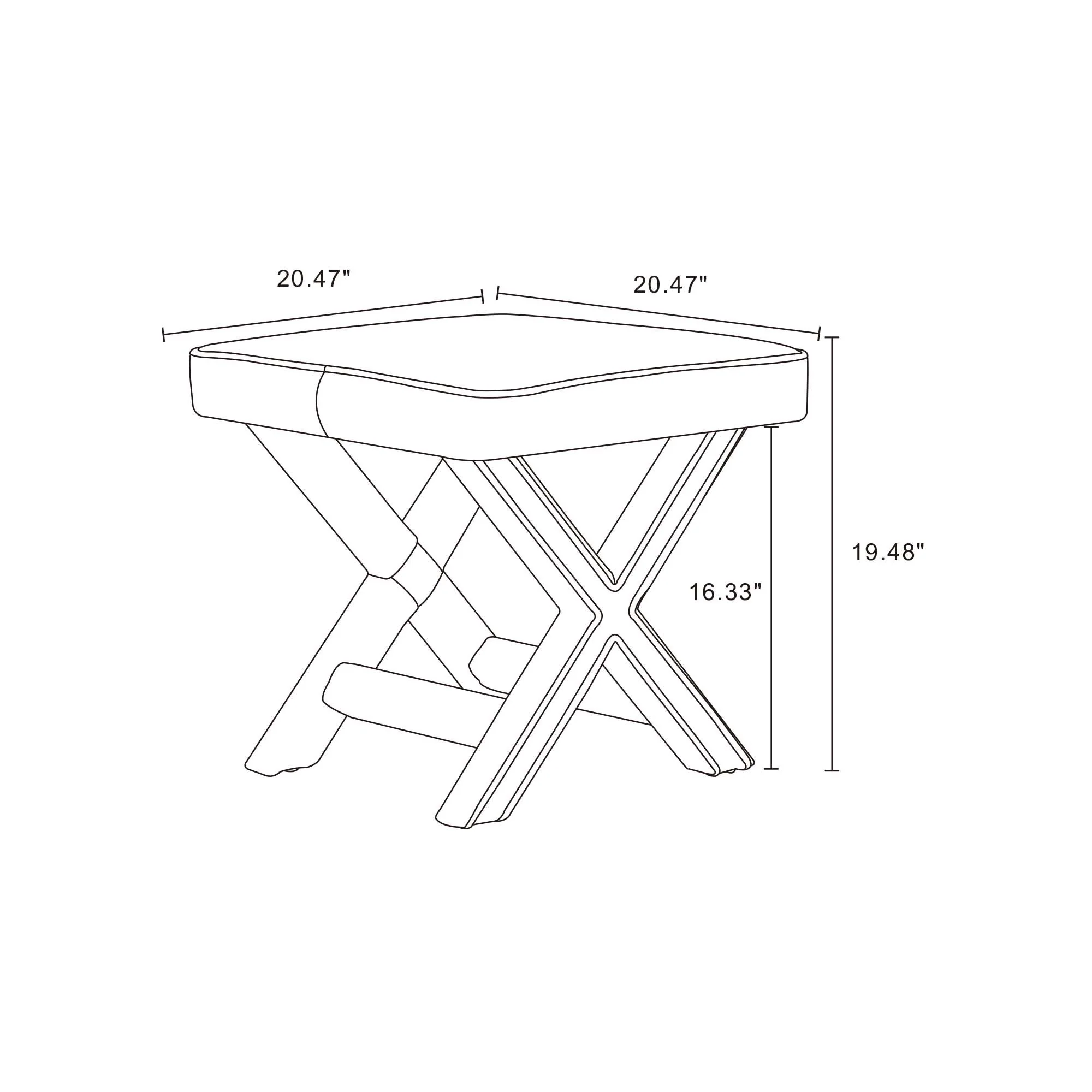 Abigail Single Ottoman Bench in Grey - Image 3