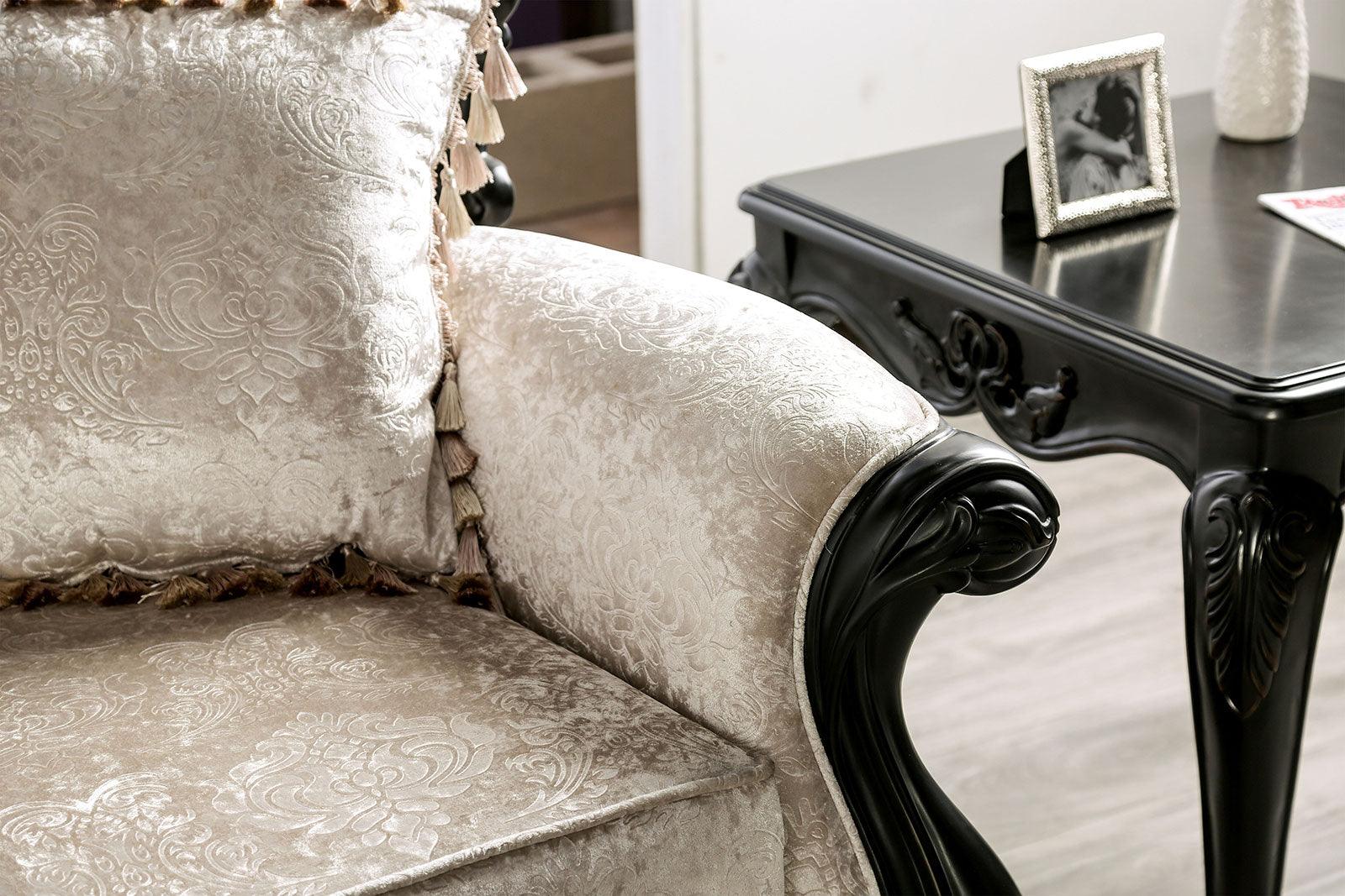 Acapulco Black/Off-White Loveseat - Image 5