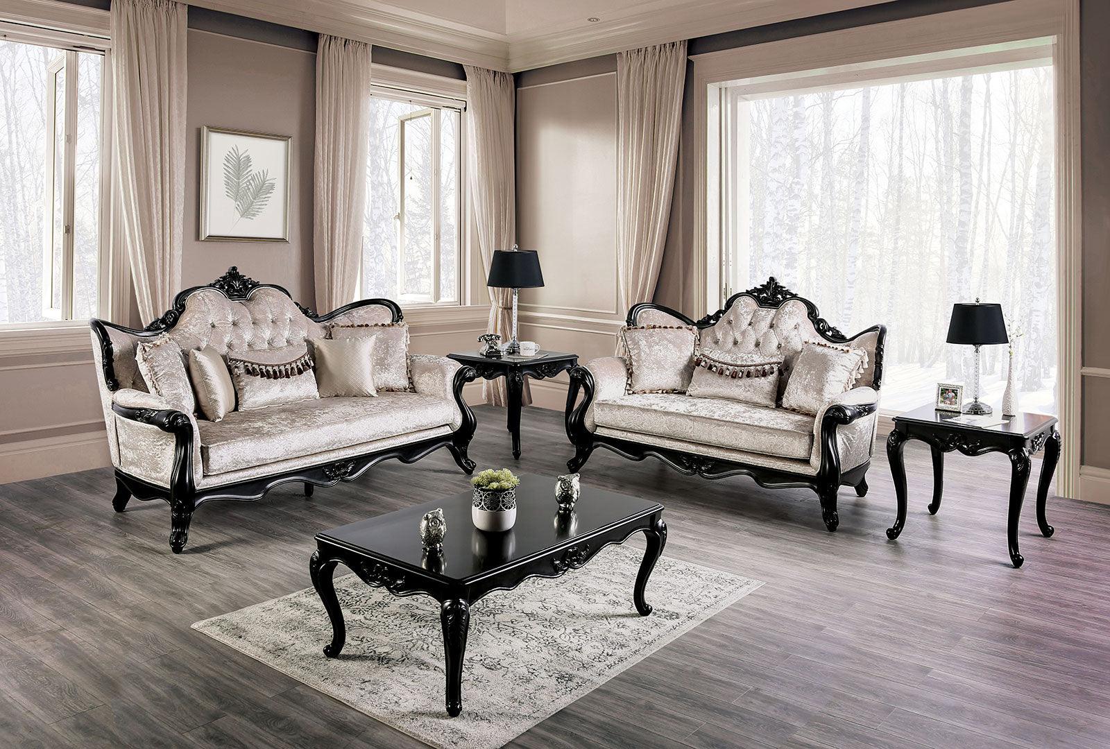 Acapulco Black/Off-White Loveseat - Image 6