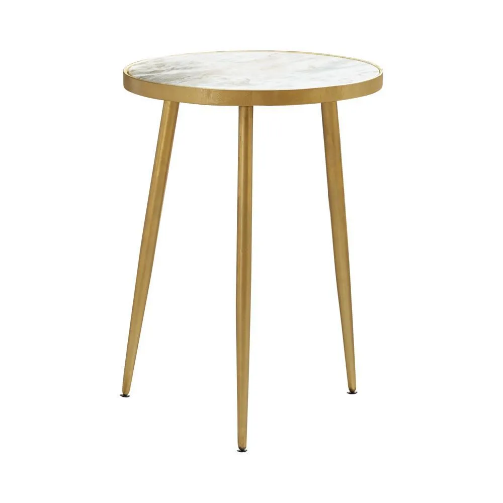 Acheson White/Gold Round Accent Table - Image 2
