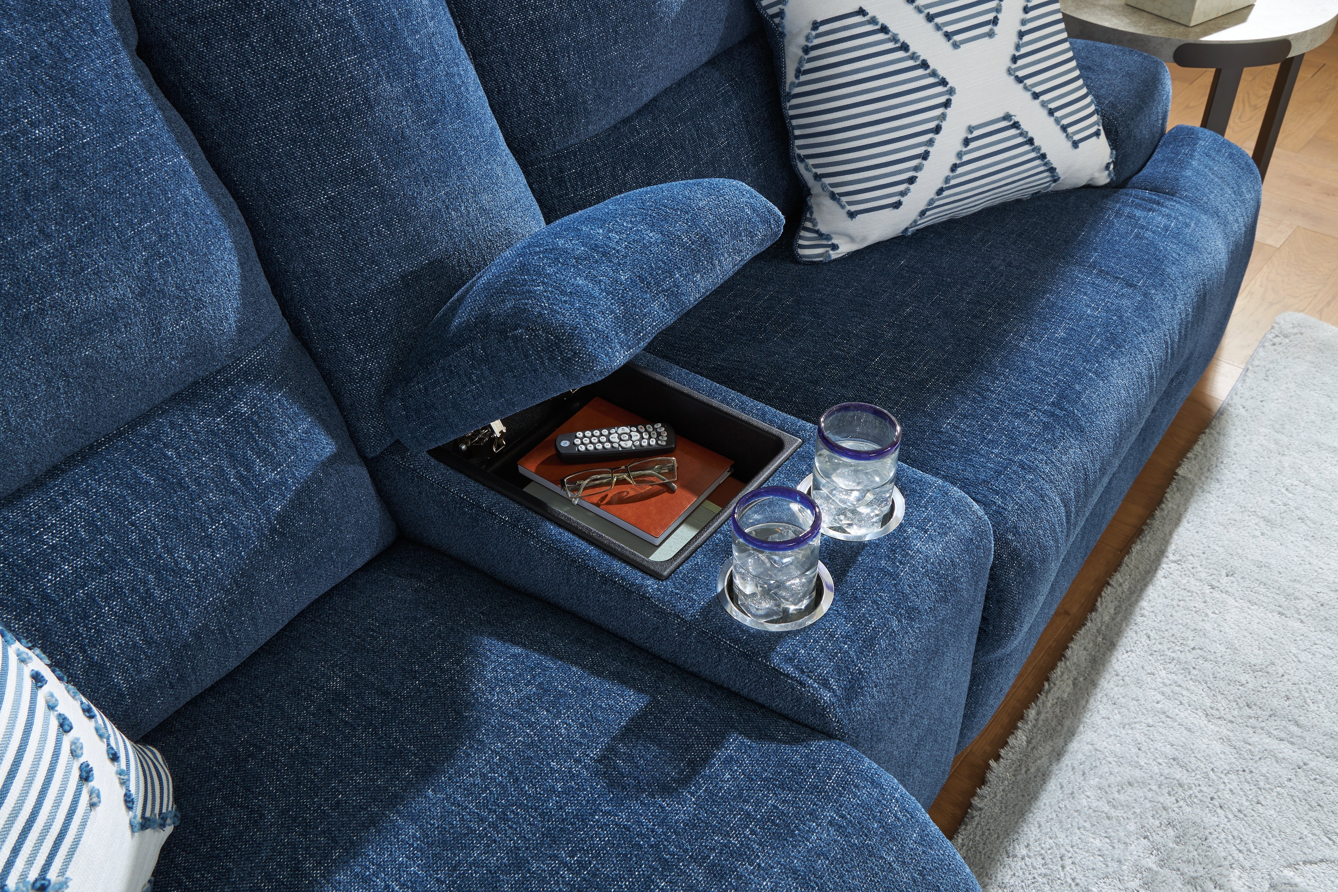 Acklen Place Navy 6-Piece Dual Power Reclining Modular Sectional with LAF Chaise - Image 5