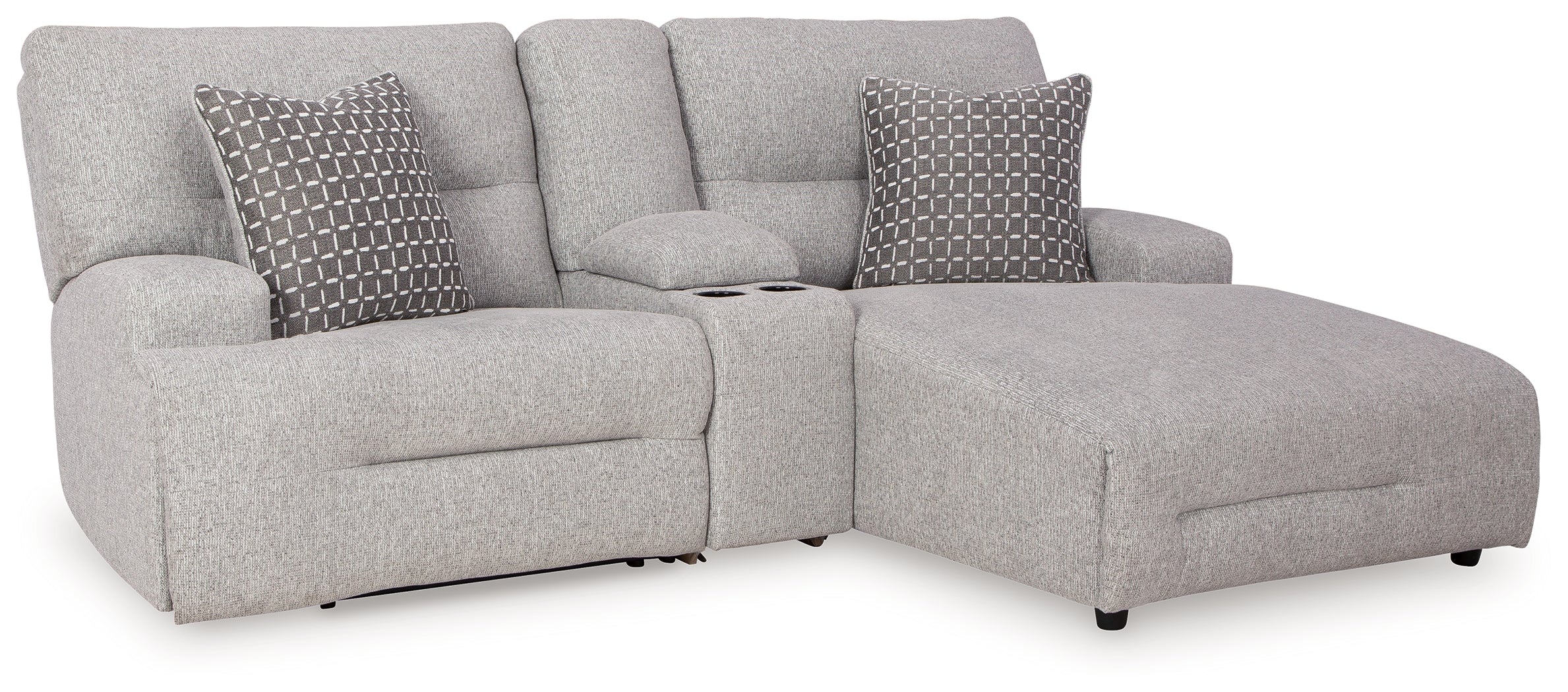Acklen Place Pewter 3-Piece Right Arm Facing Chaise Power Reclining Sectional - Image 3