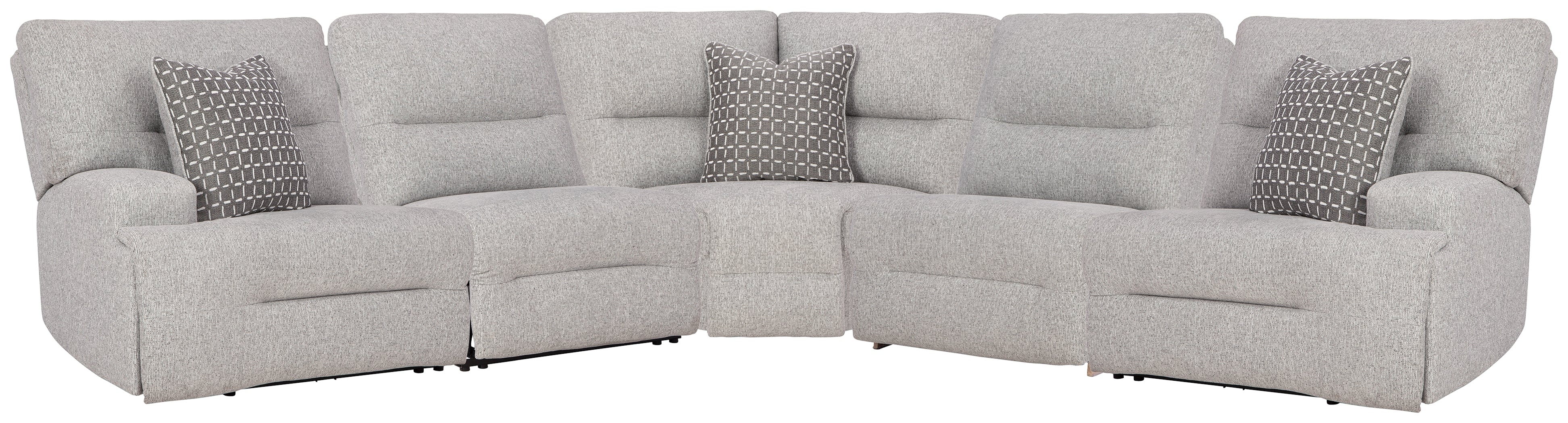 Acklen Place Pewter 5-Piece Dual Power Reclining Modular Sectional