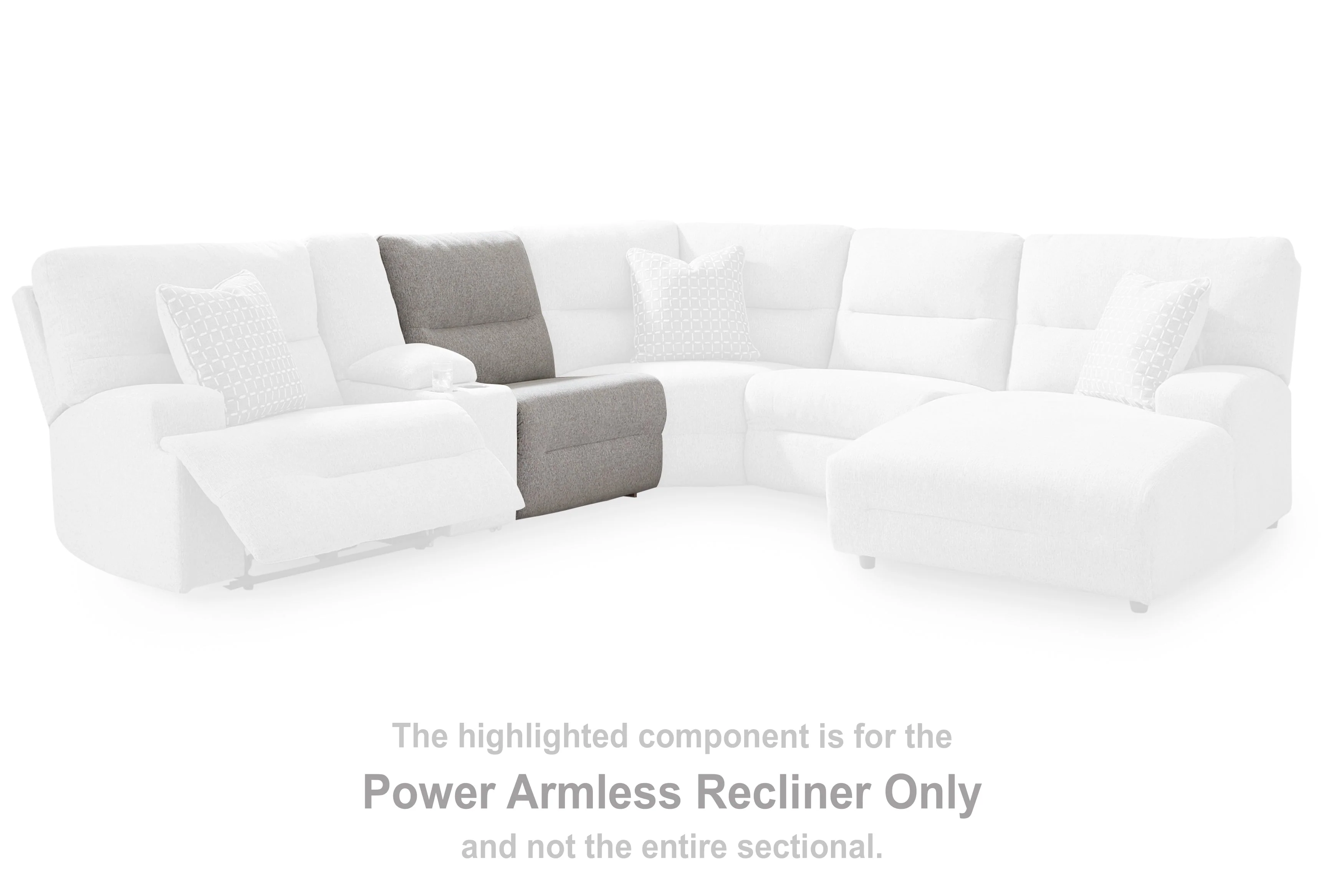 Acklen Place Pewter 5-Piece Dual Power Reclining Modular Sectional - Image 7
