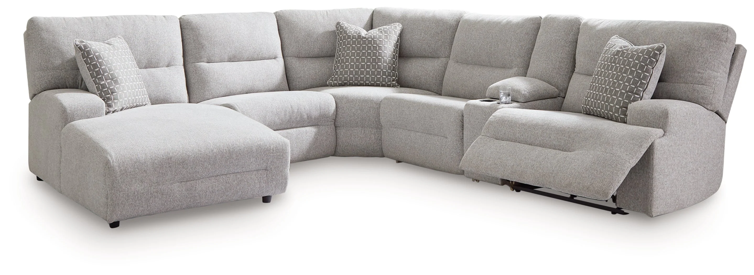 Acklen Place Pewter 6-Piece Left Arm Facing Chaise Power Reclining Sectional - Image 2