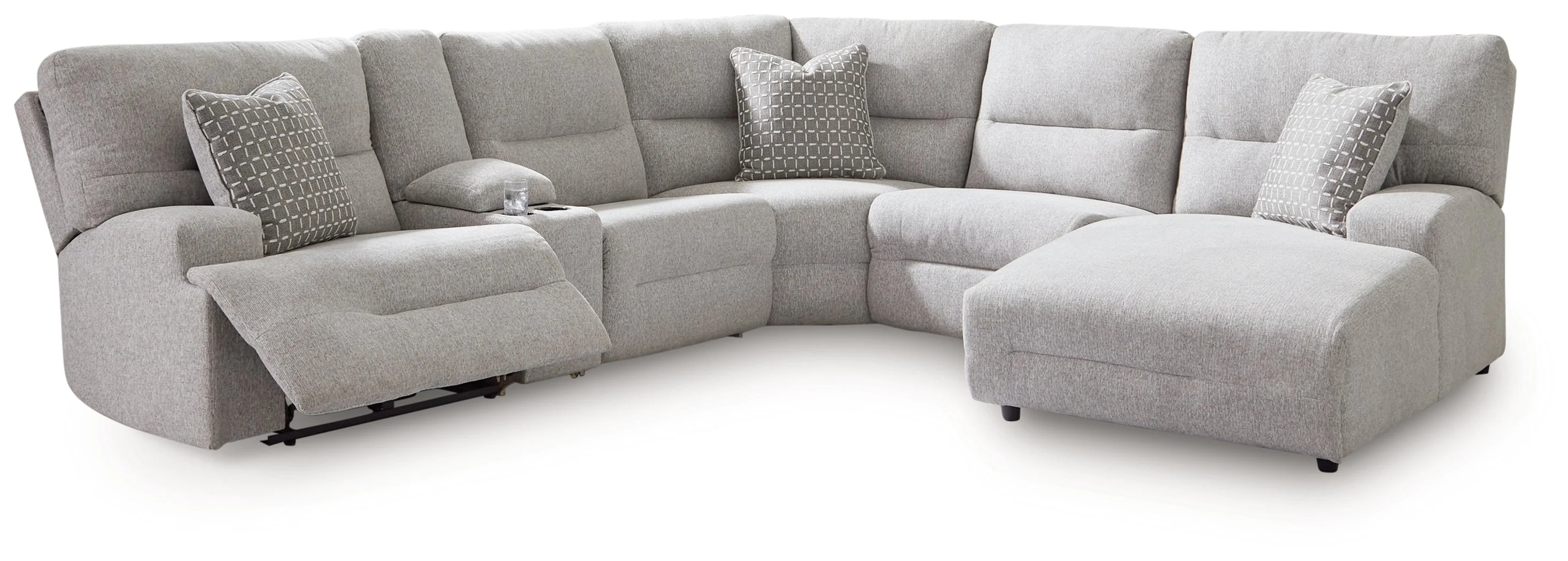 Acklen Place Pewter 6-Piece Right Arm Facing Chaise Power Reclining Sectional - Image 2