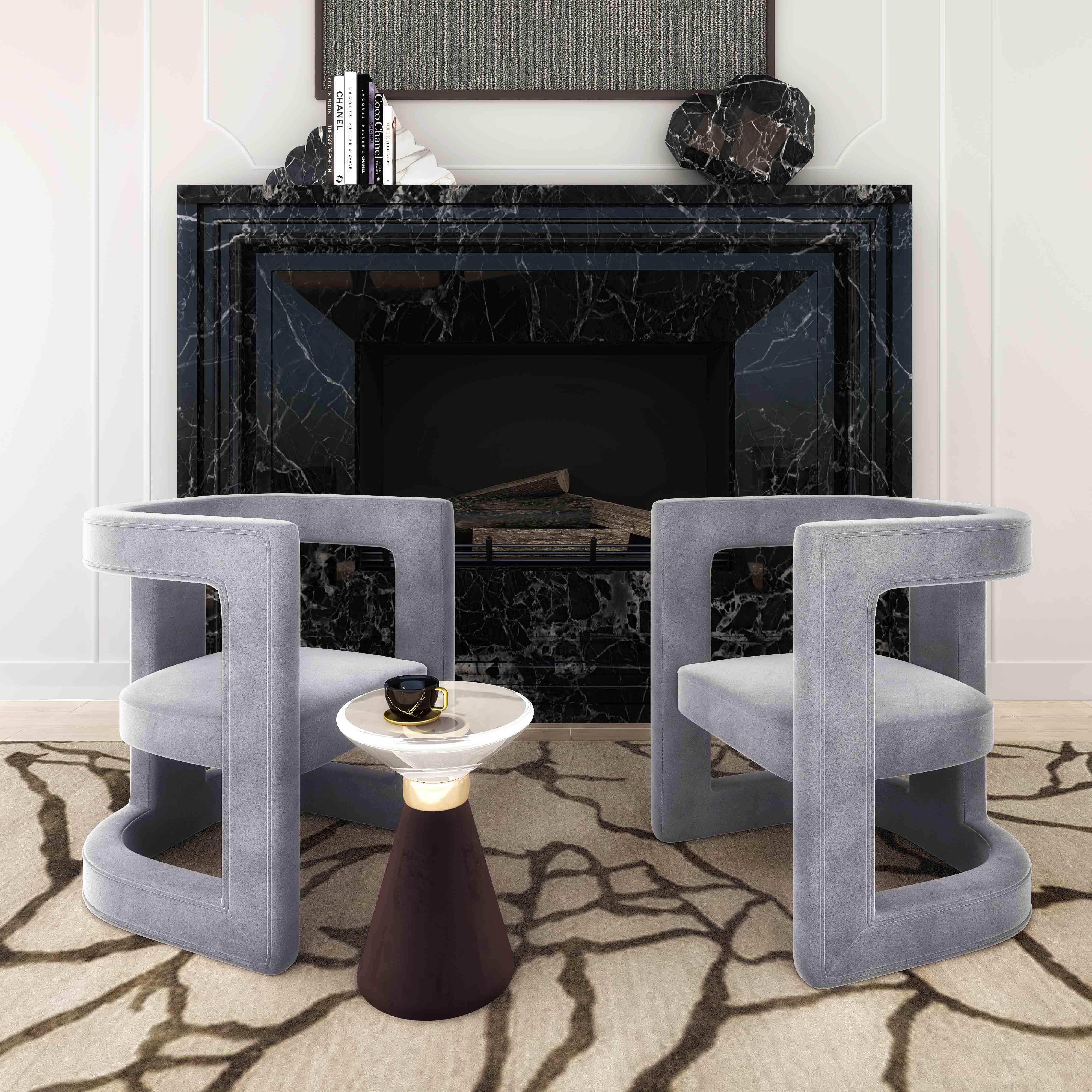 Ada Velvet Accent Chair - Image 3