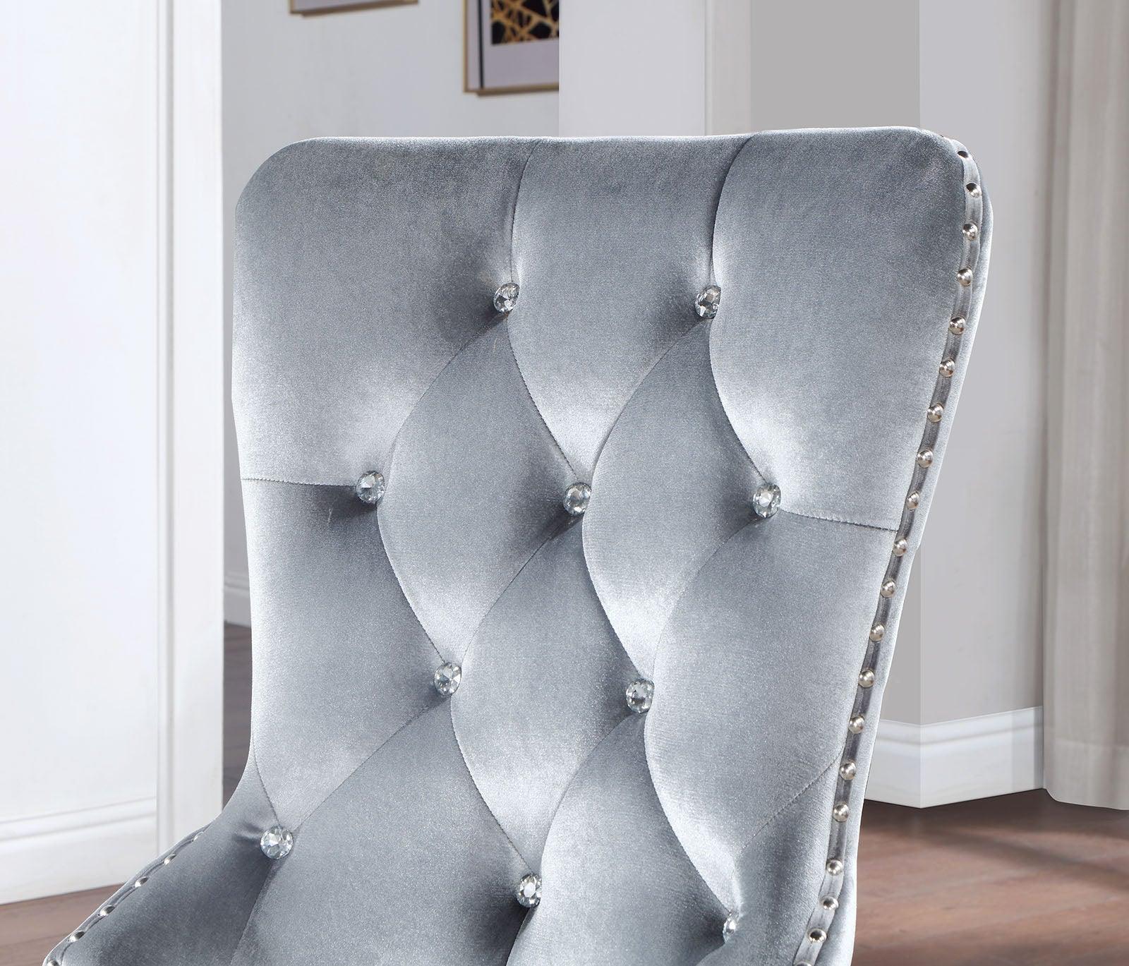 Adalia Silver/Dark Gray Chair (2/Ctn) - Image 2
