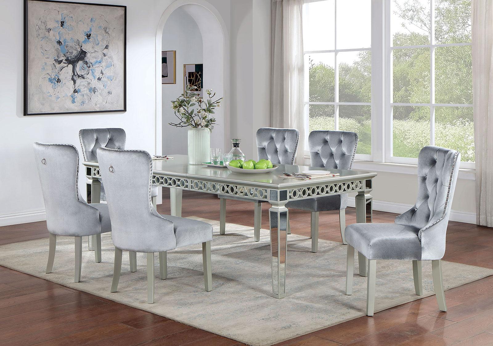 Adalia Silver/Dark Gray Dining Table - Image 5