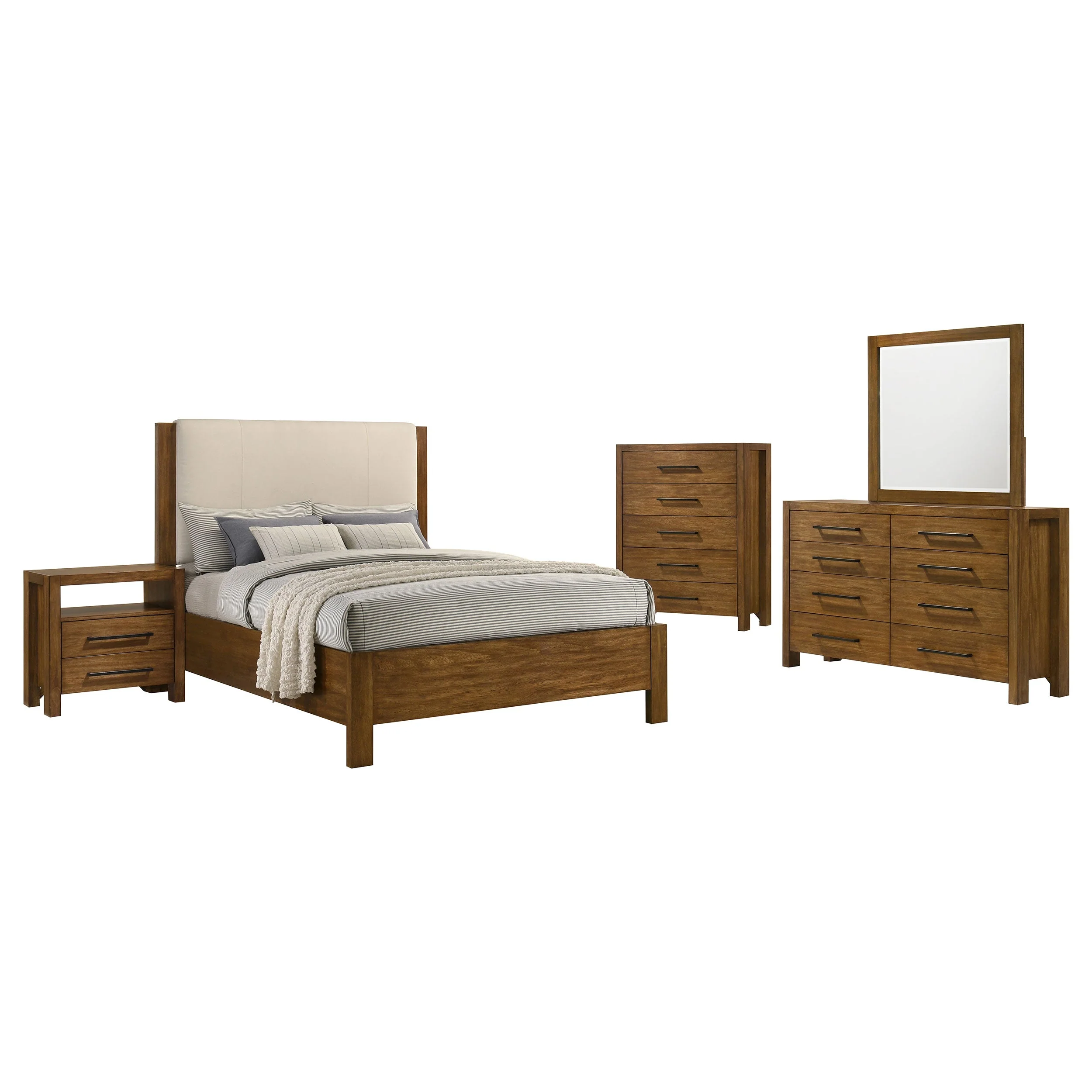 Adderley Warm Brown 5-piece Queen Bedroom Set