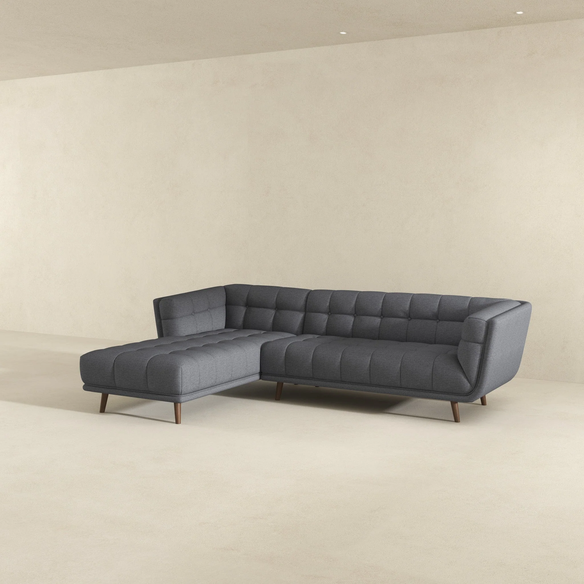 Addison Left Sectional Ash Grey Fabric Sofa - Image 4