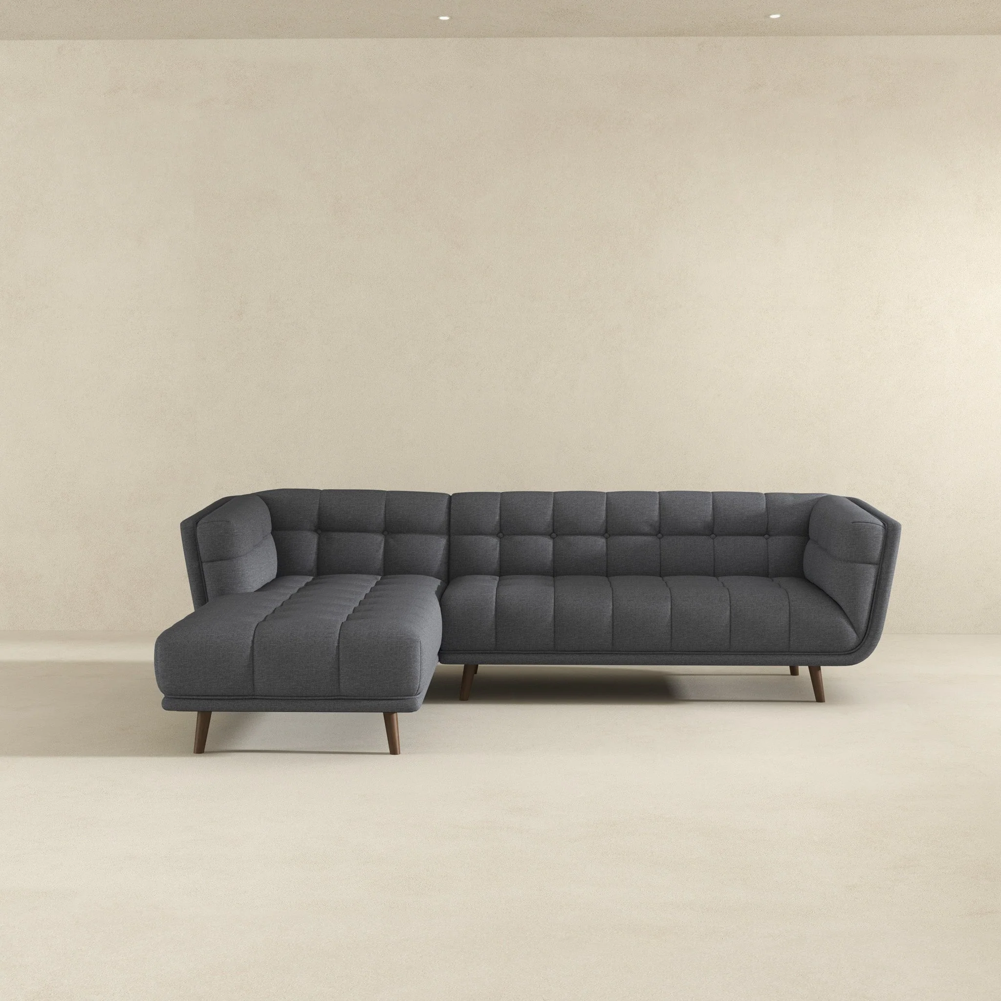 Addison Left Sectional Ash Grey Fabric Sofa - Image 5
