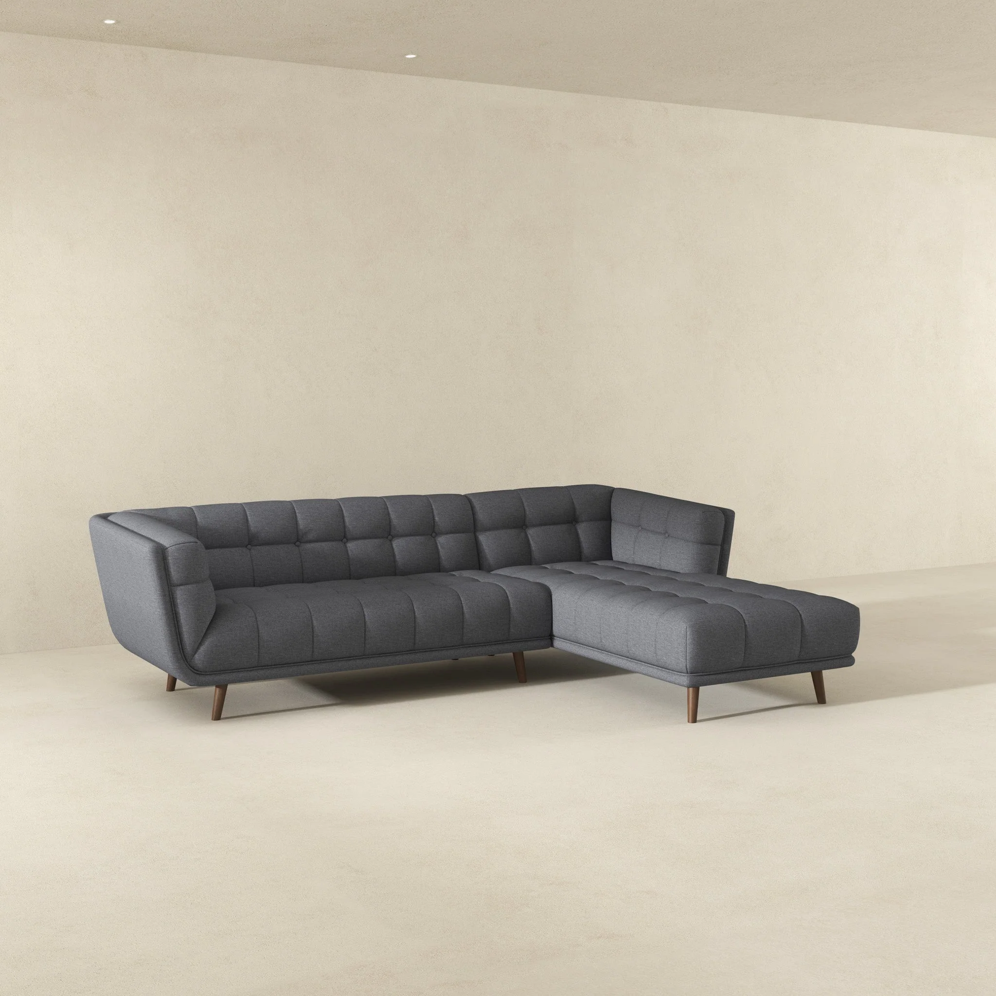 Addison Right Sectional Ash Grey Fabric Sofa - Image 4