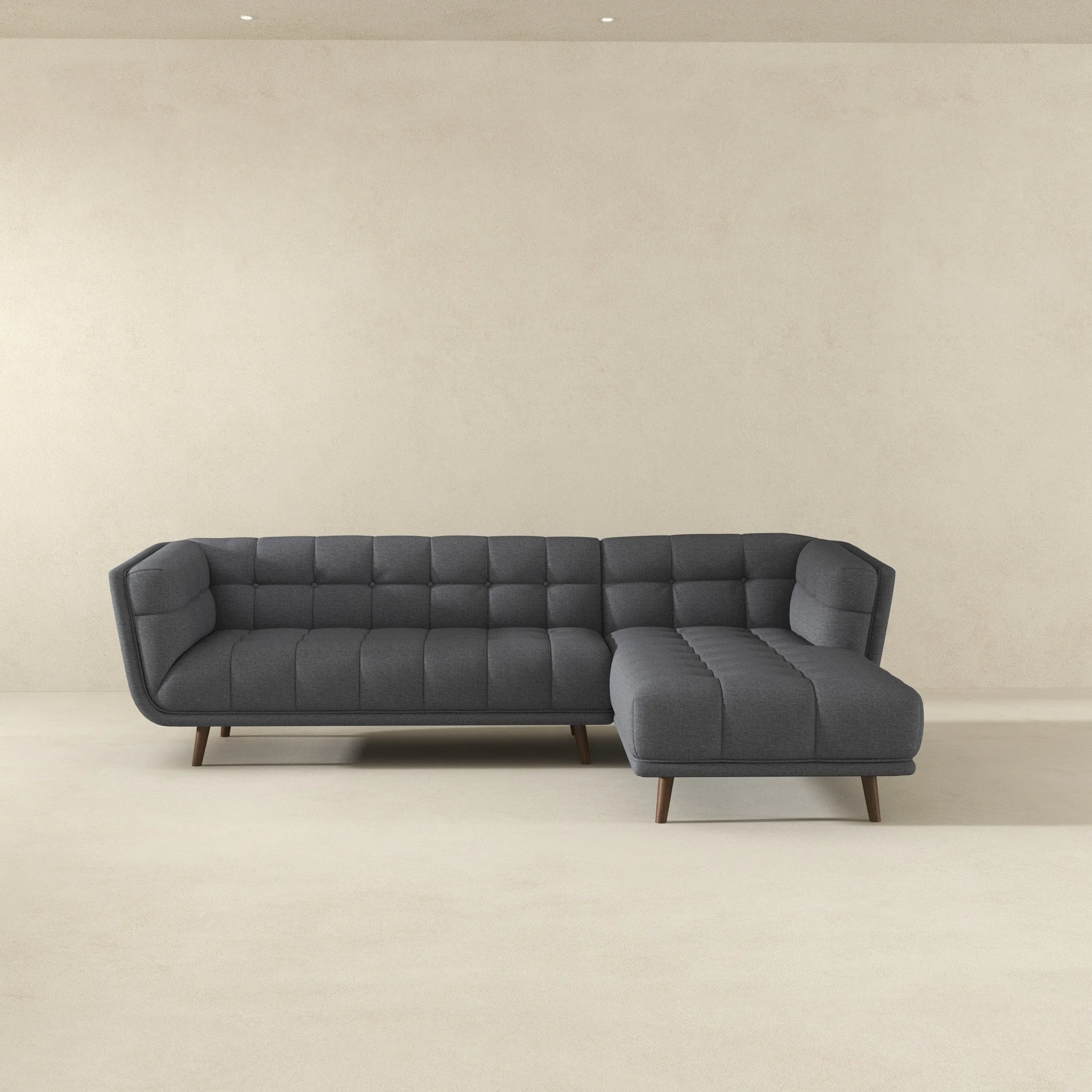 Addison Right Sectional Ash Grey Fabric Sofa - Image 5