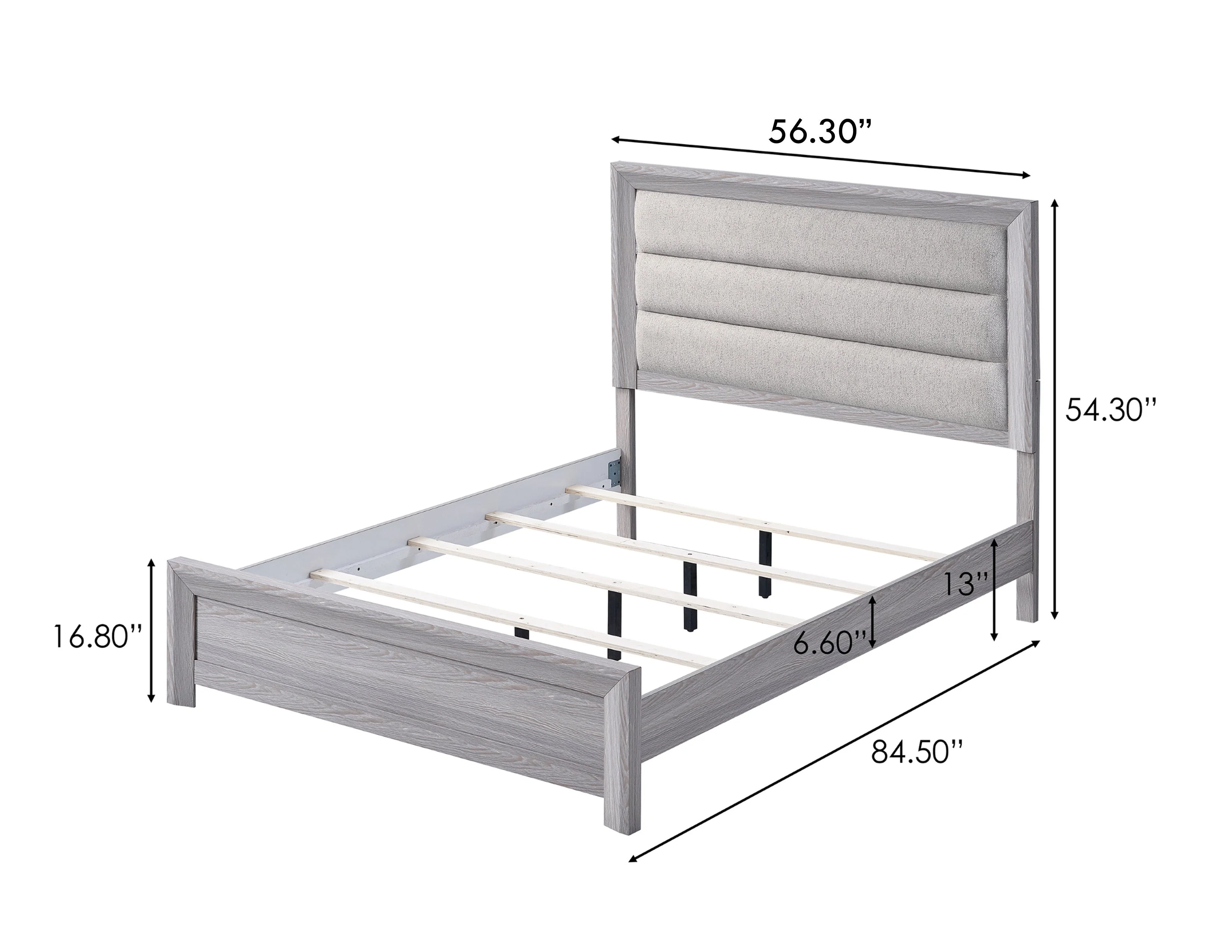 Adelaide Driftwood Full Upholstered Panel Bed - Image 3