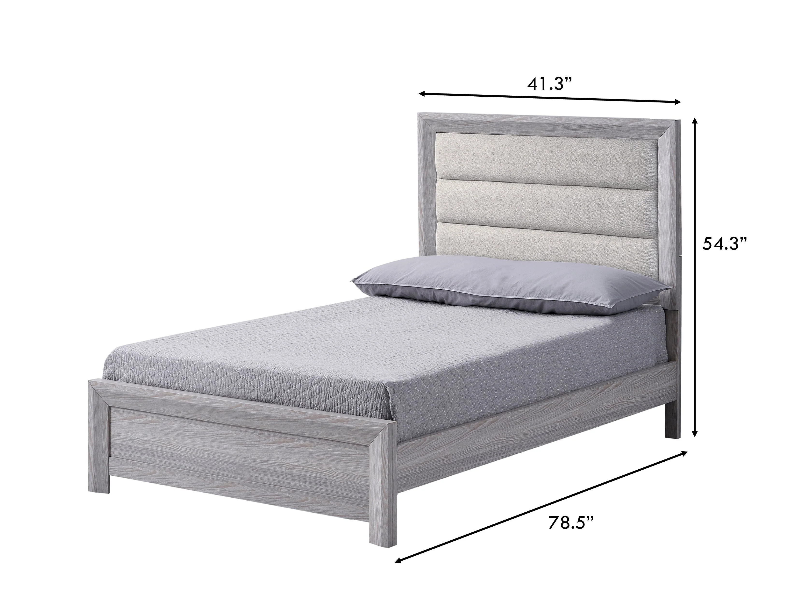 Adelaide Driftwood Twin Upholstered Panel Bed - Image 2