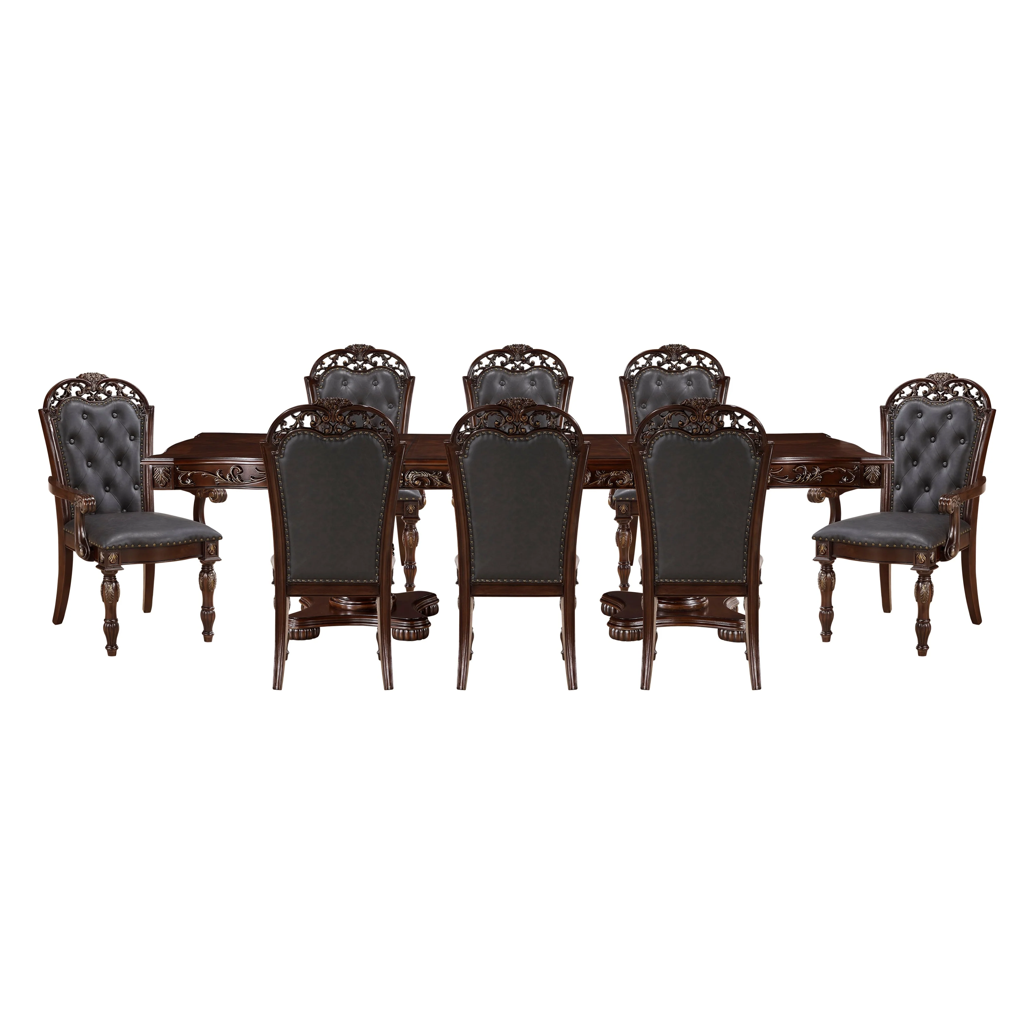 Adelina Cherry Double Pedestal Extendable Dining Room Set - Image 2