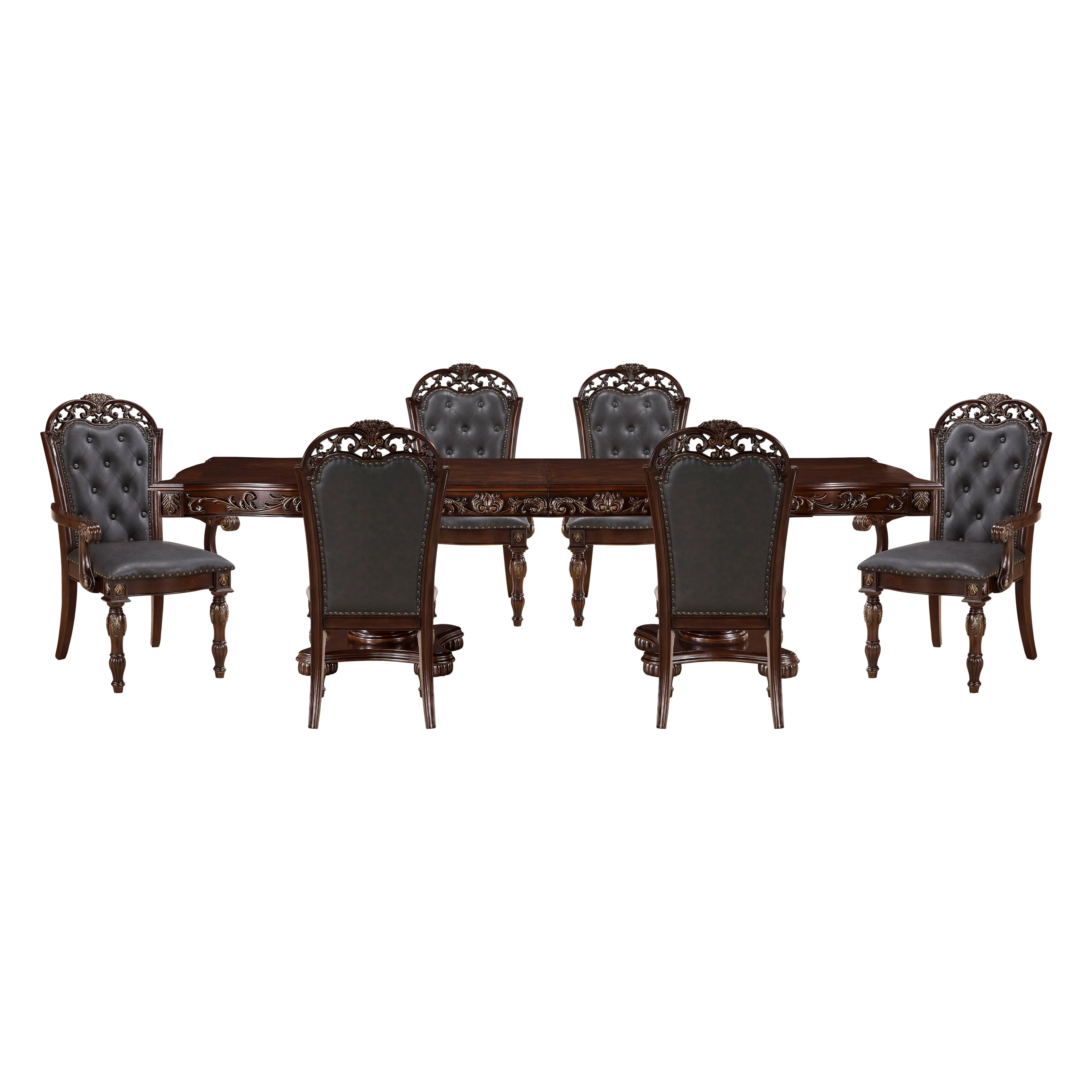 Adelina Cherry Double Pedestal Extendable Dining Room Set - Image 3