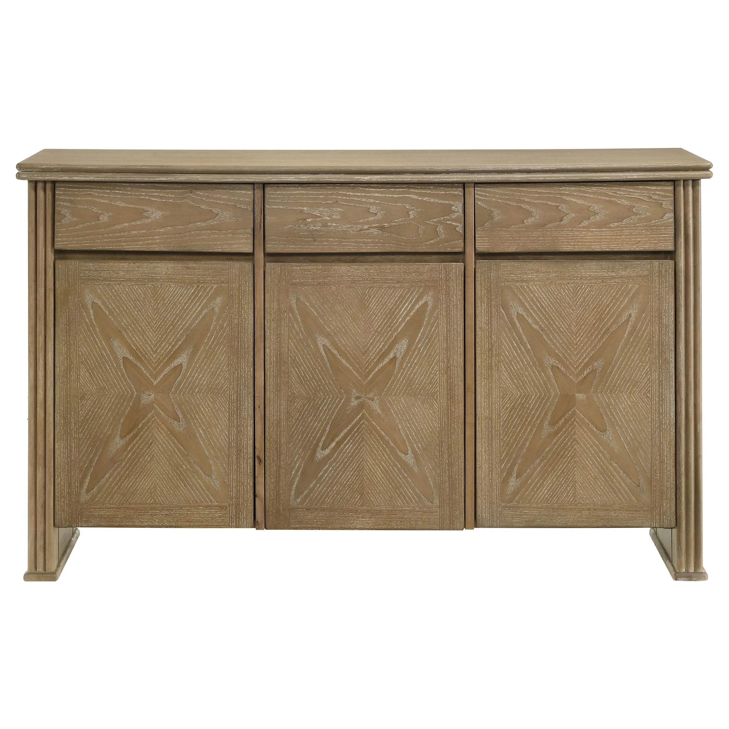 Adina Distressed Light Brown 2-Door Dining Sideboard Server - Image 3