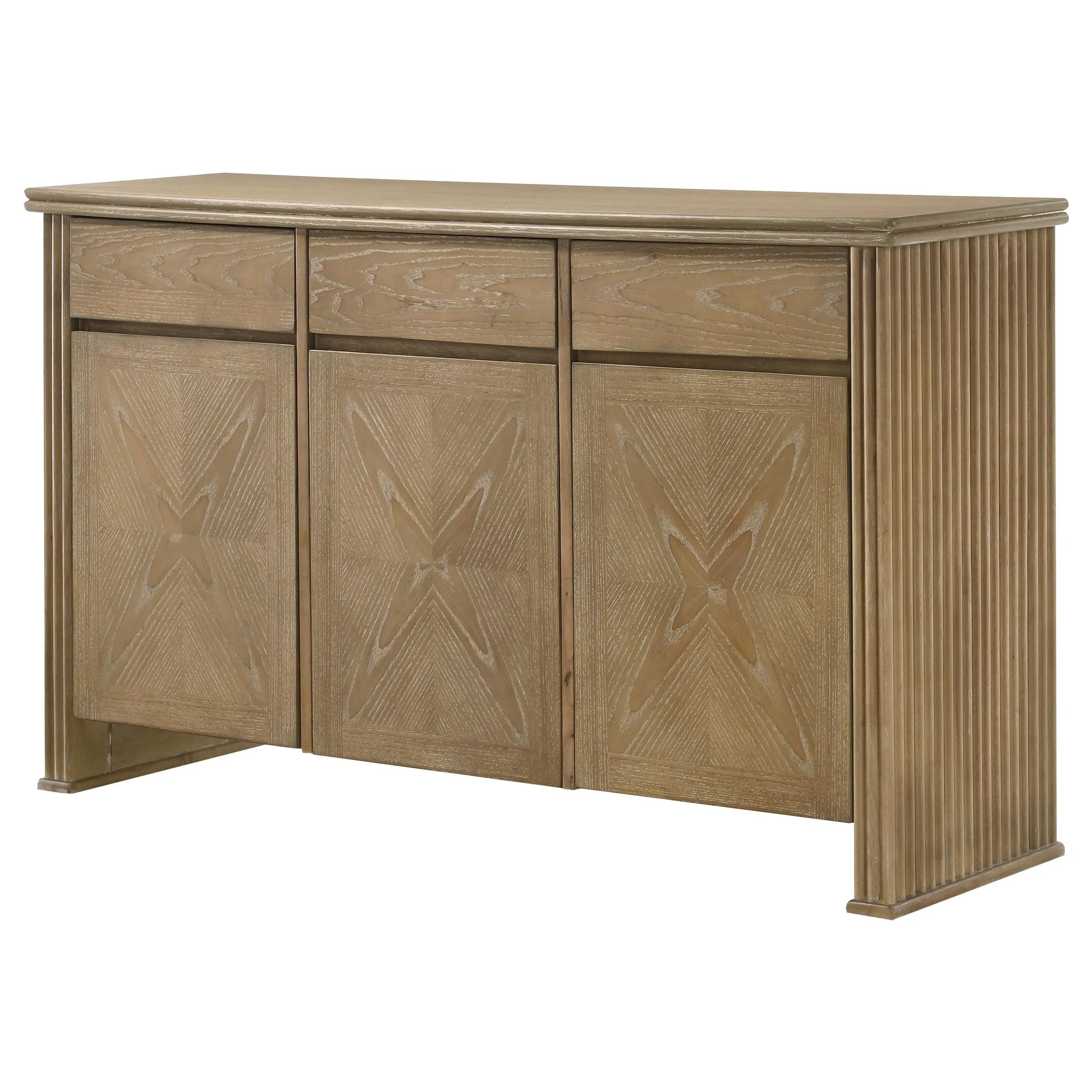 Adina Distressed Light Brown 2-Door Dining Sideboard Server - Image 4