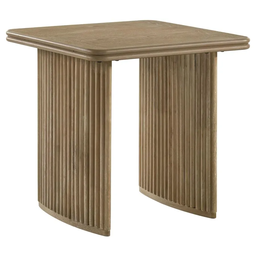 Adina Distressed Light Brown 3-Piece Wood Coffee Table Set - Image 3