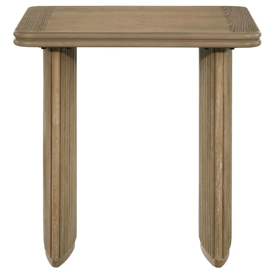 Adina Distressed Light Brown 3-Piece Wood Coffee Table Set - Image 4