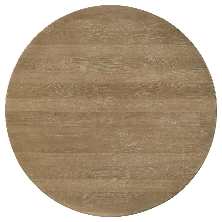 Adina Distressed Light Brown 5-Piece Round Dining Room Set - Image 6